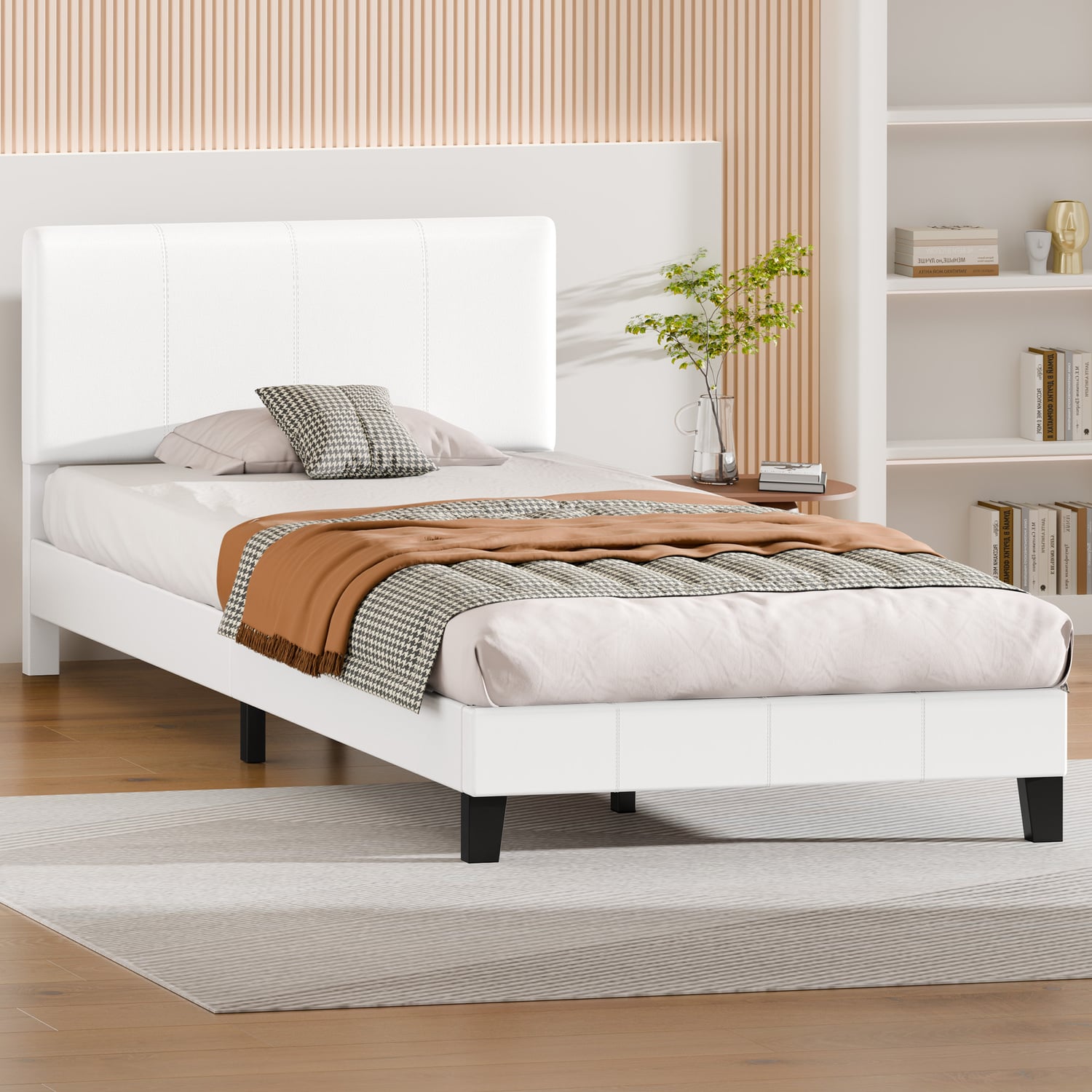 White Kyle Faux Leather Bed