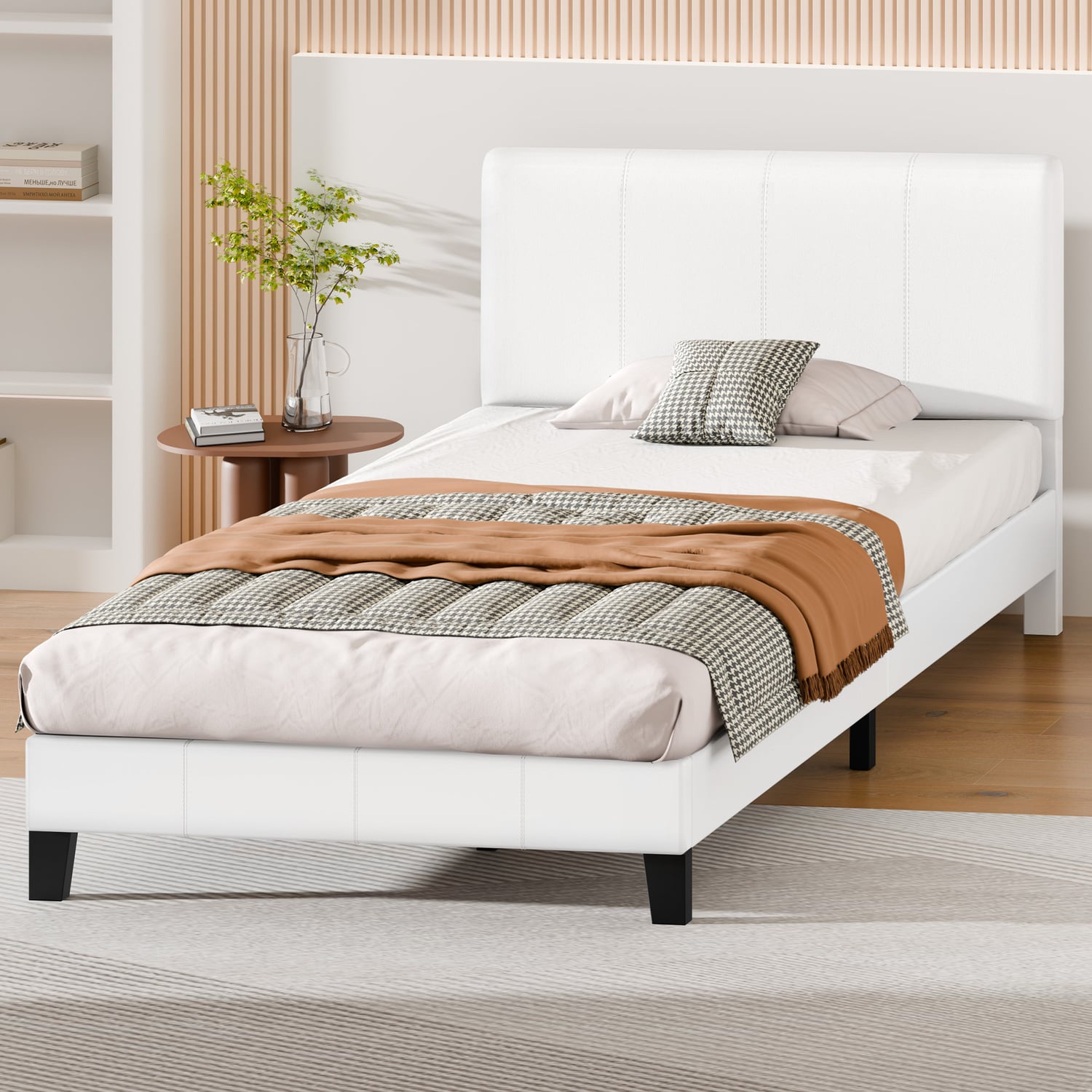 White Kyle Faux Leather Bed