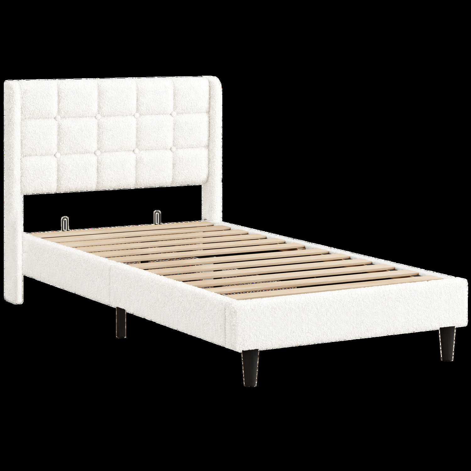 White Zadie Boucle Bed