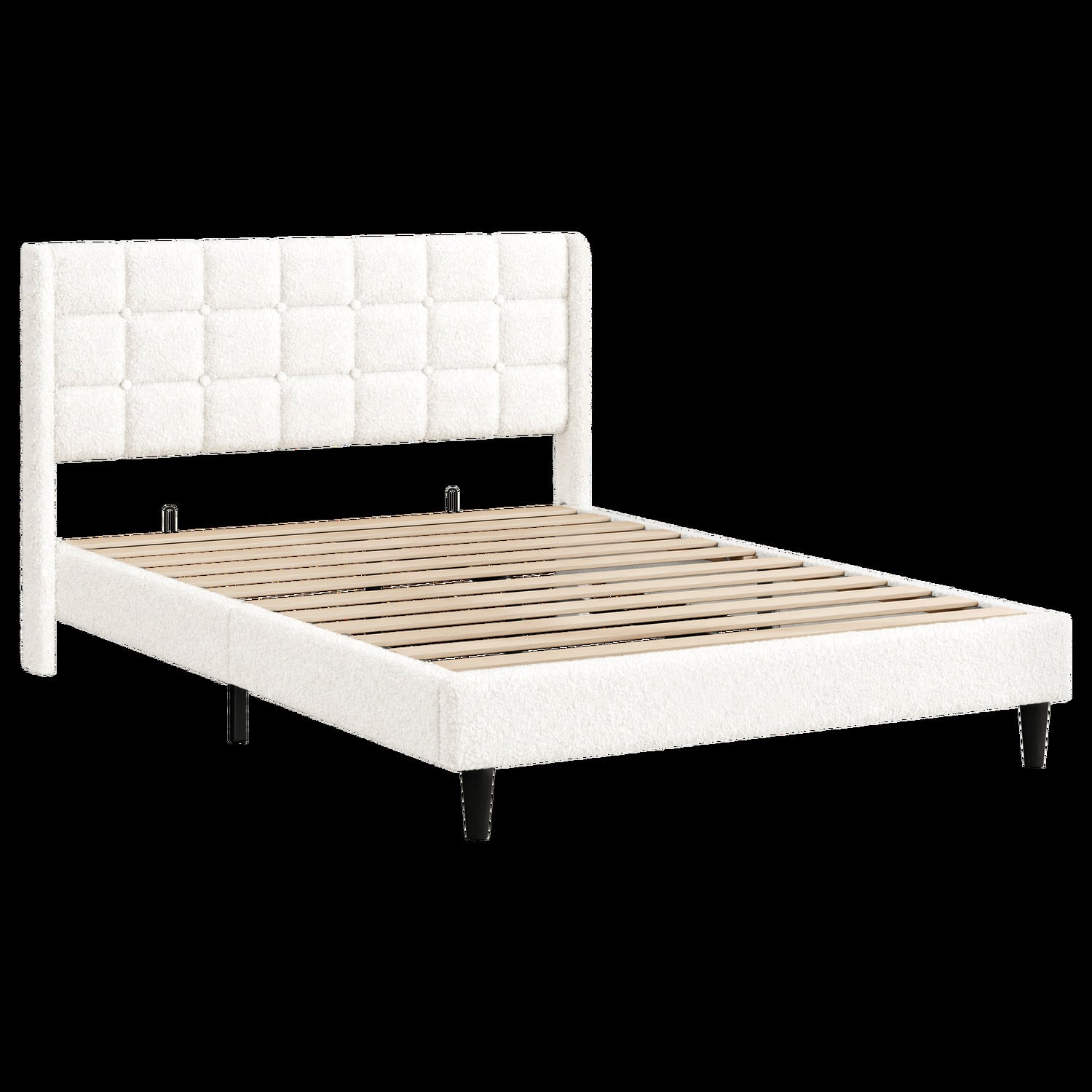 White Zadie Boucle Bed