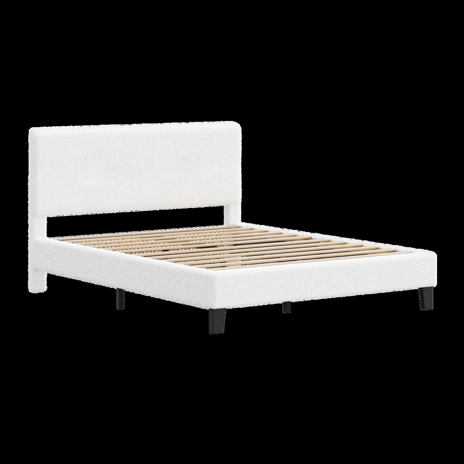 White Kiana Boucle Bed