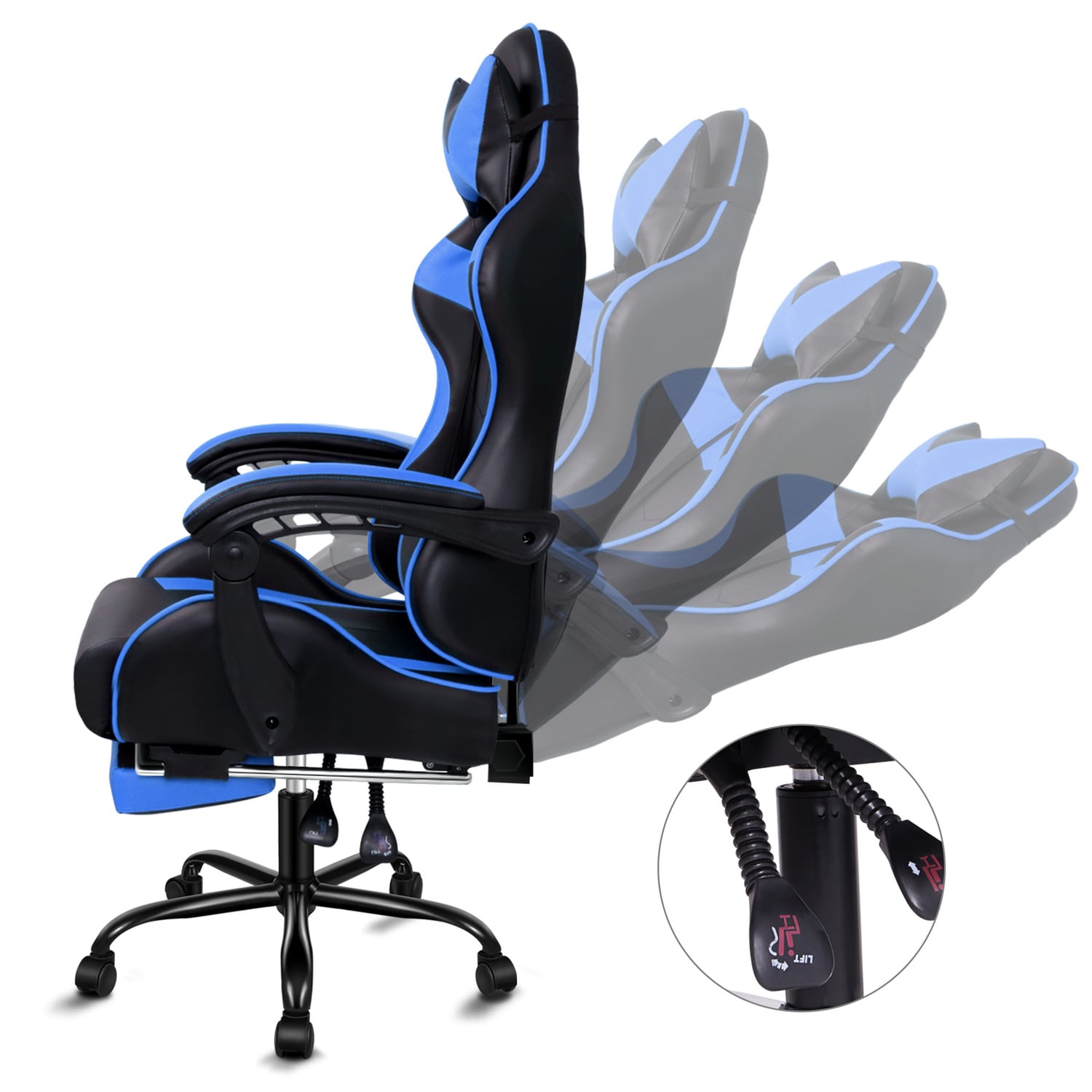 Aeruth Massage & Gaming Chair with Footrest