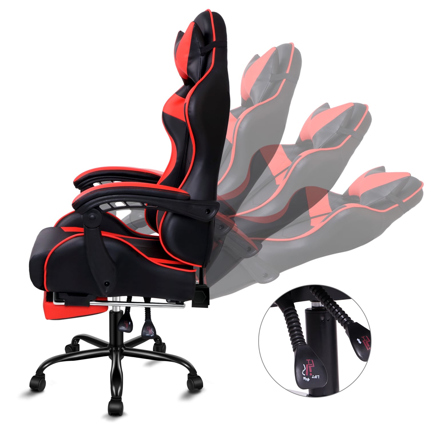 Aeruth Massage & Gaming Chair with Footrest