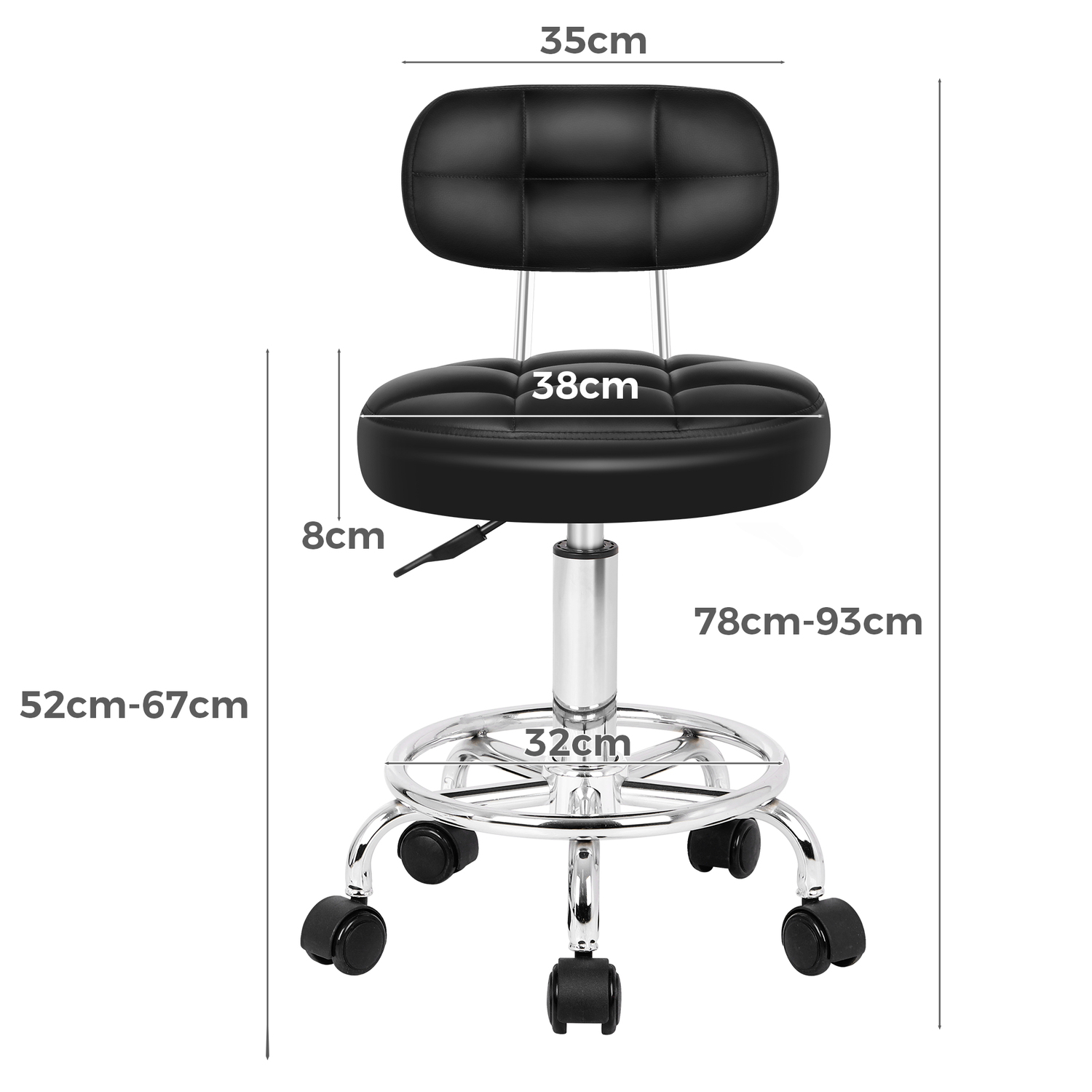 Lora Faux Leather Salon Stool