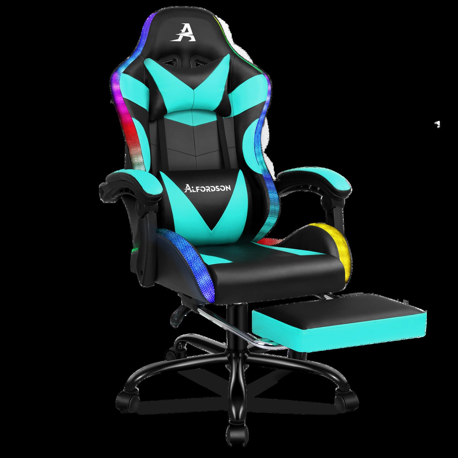 Delina LED Massage & Gaming Chair with Footrest
