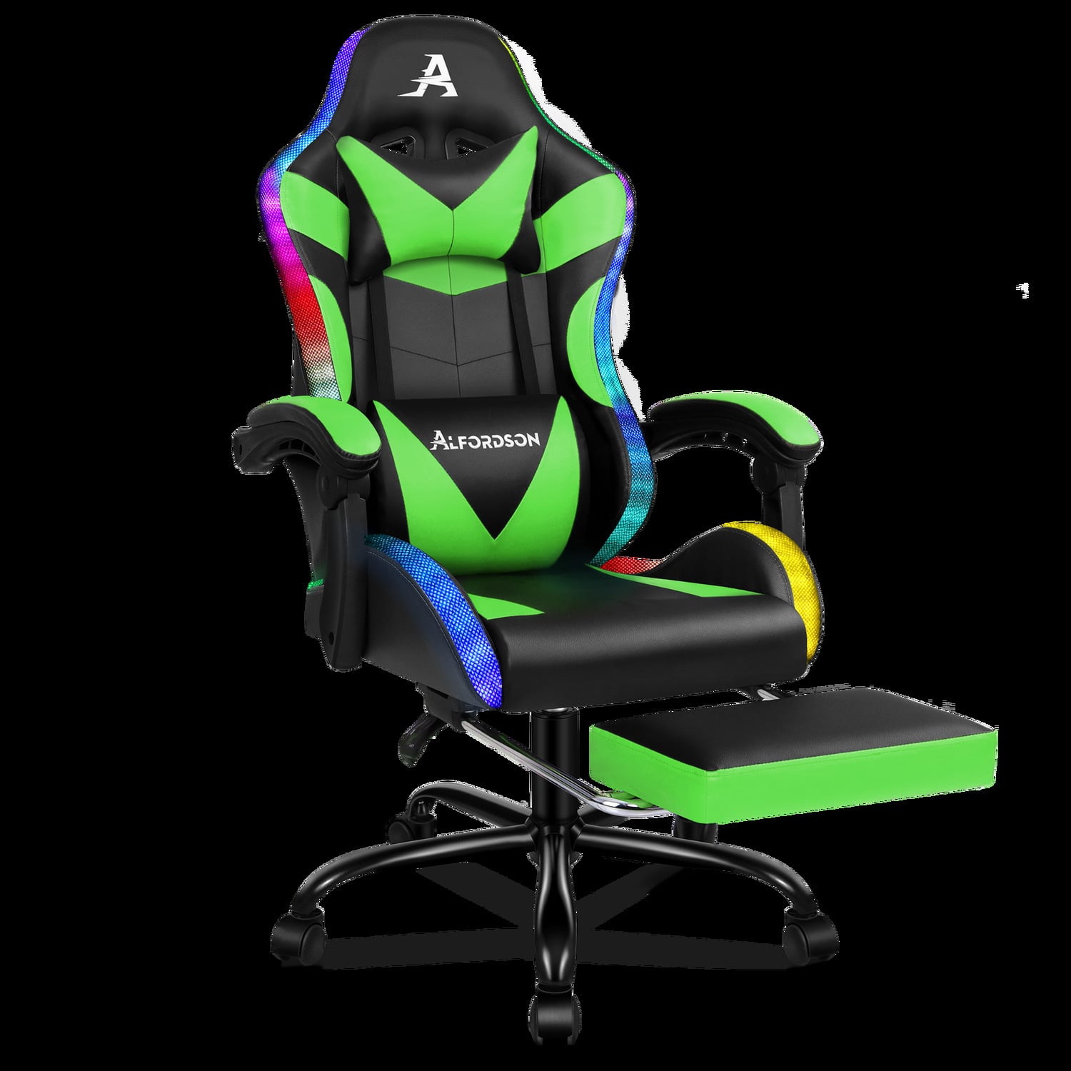 Delina LED Massage & Gaming Chair with Footrest