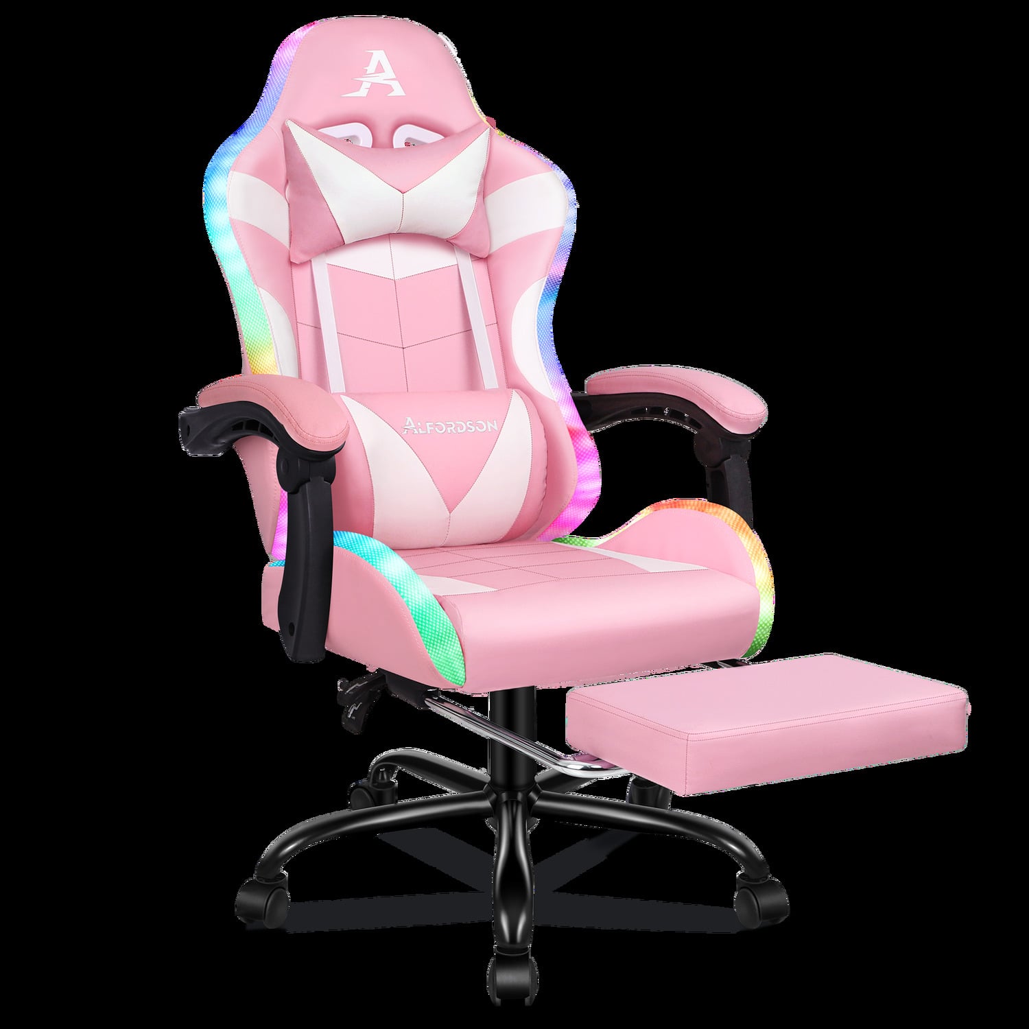Delina LED Massage & Gaming Chair with Footrest