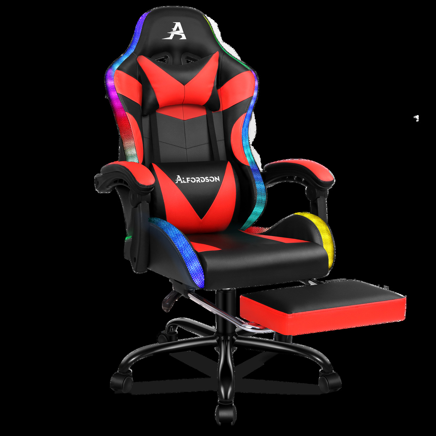 Delina LED Massage & Gaming Chair with Footrest