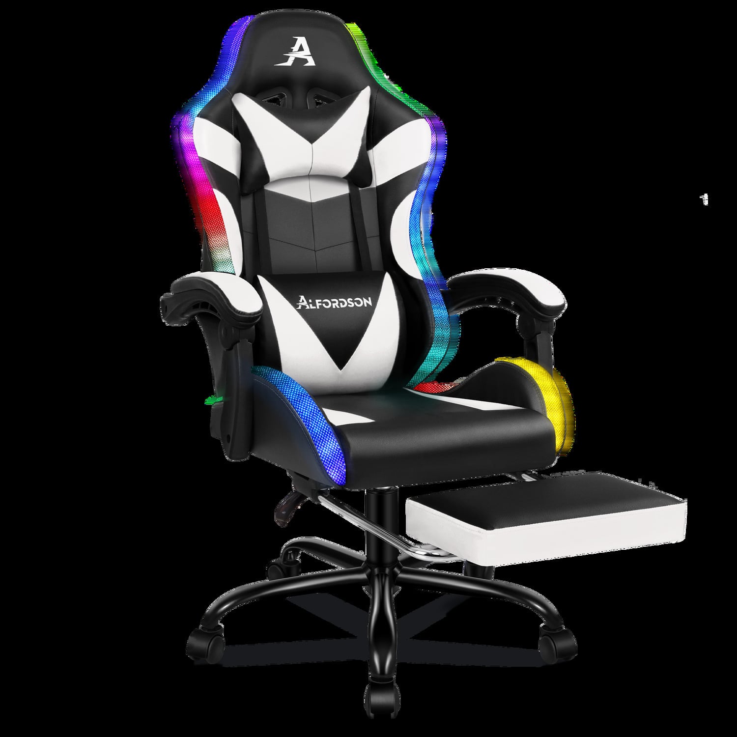 Delina LED Massage & Gaming Chair with Footrest