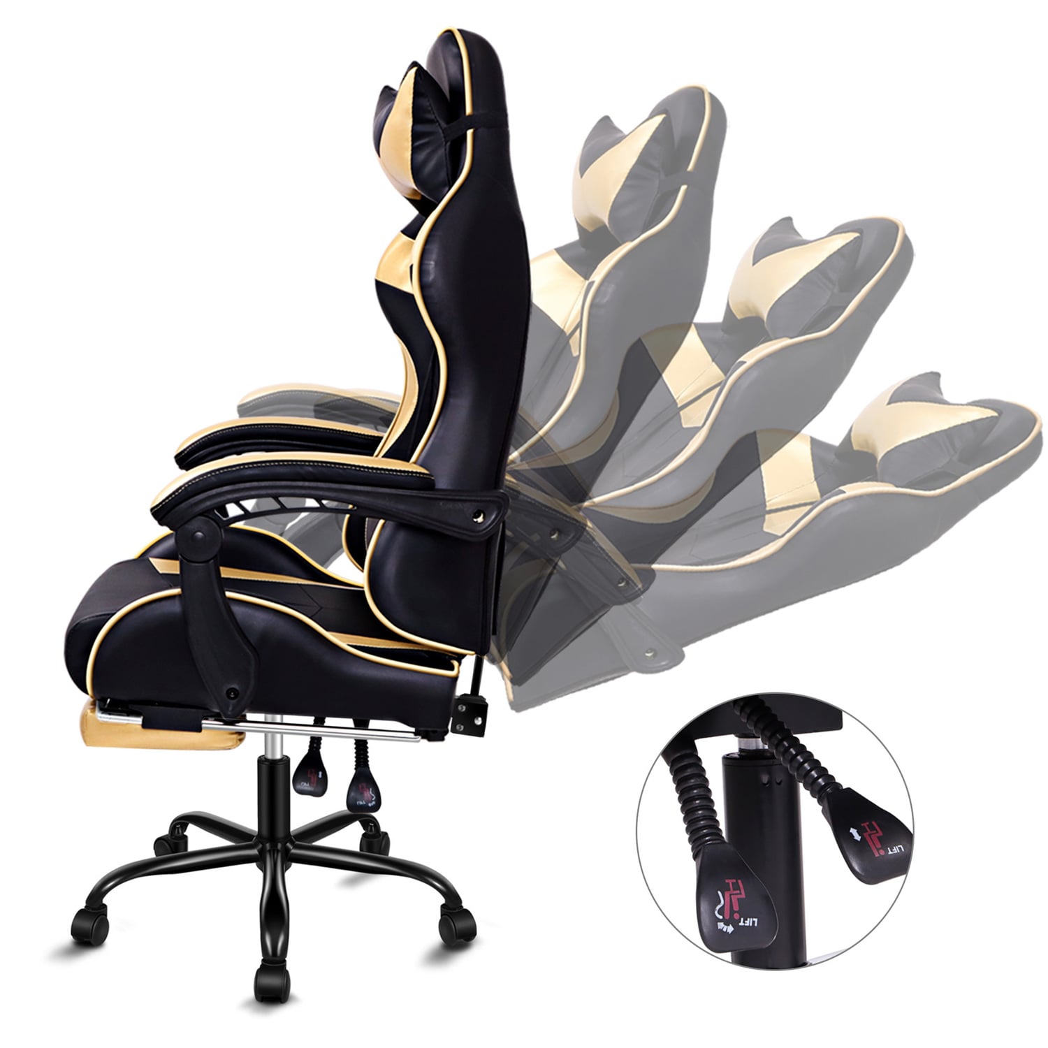 Aeruth Massage & Gaming Chair with Footrest