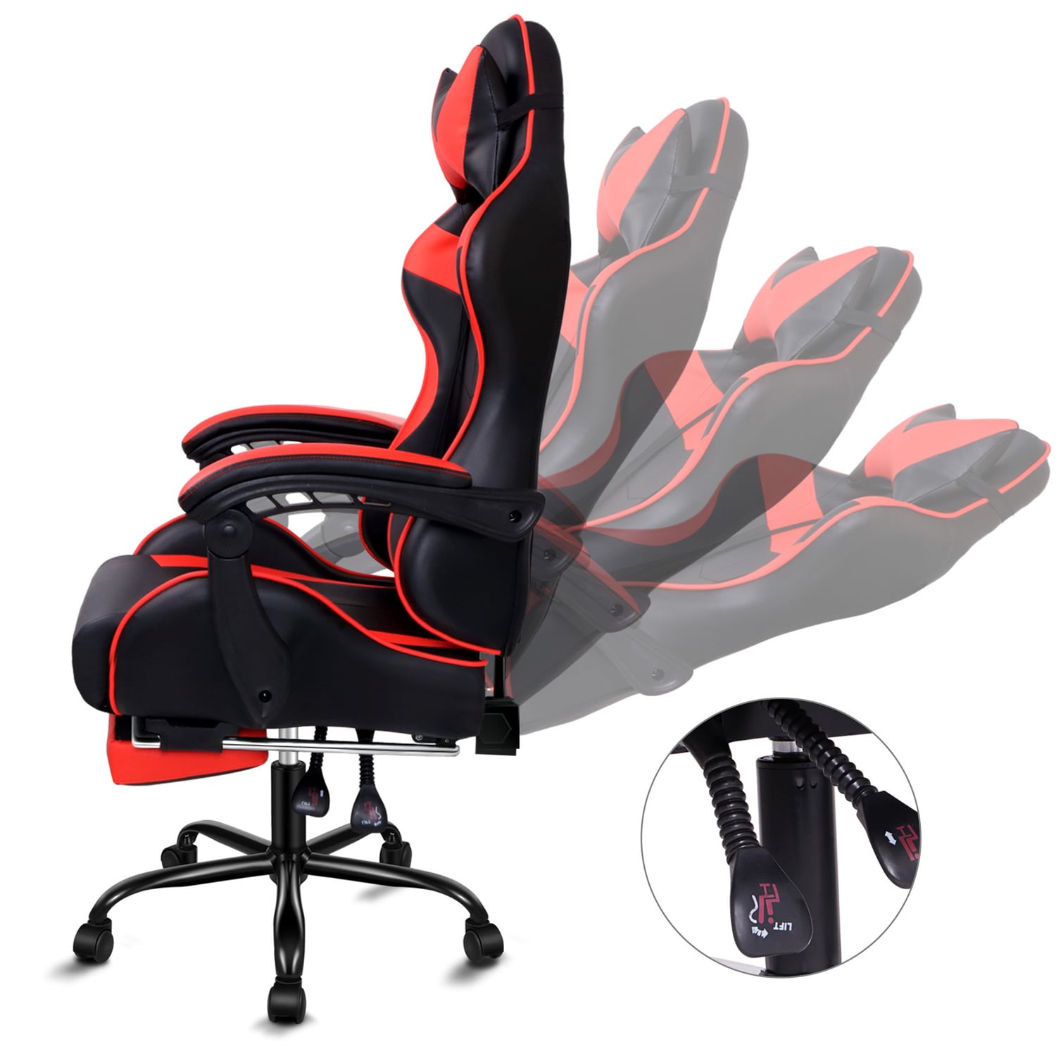 Aeruth Massage & Gaming Chair with Footrest