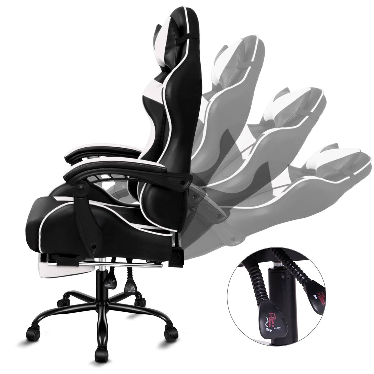 Aeruth Massage & Gaming Chair with Footrest
