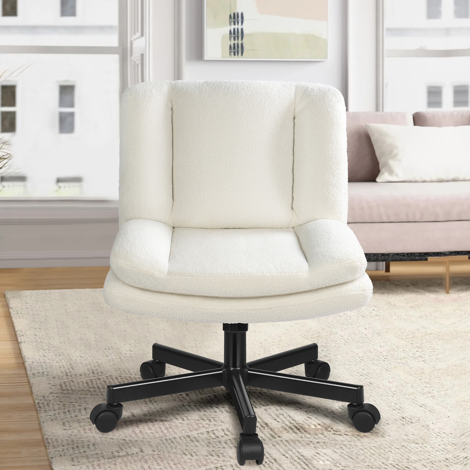 Portham Boucle Office Chair with Castors