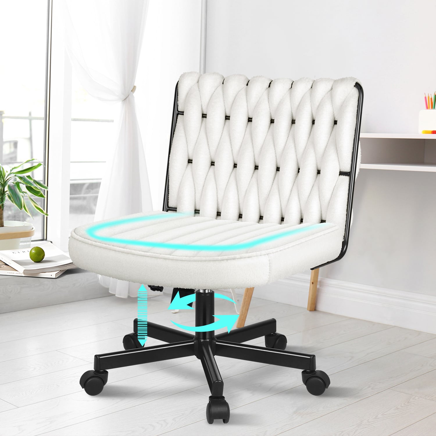 Eliska Boucle Swivel Home Office Chair