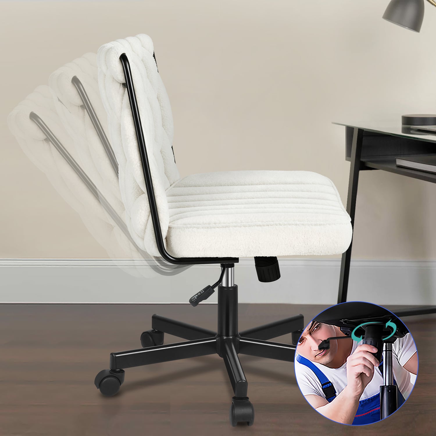 Eliska Boucle Swivel Home Office Chair