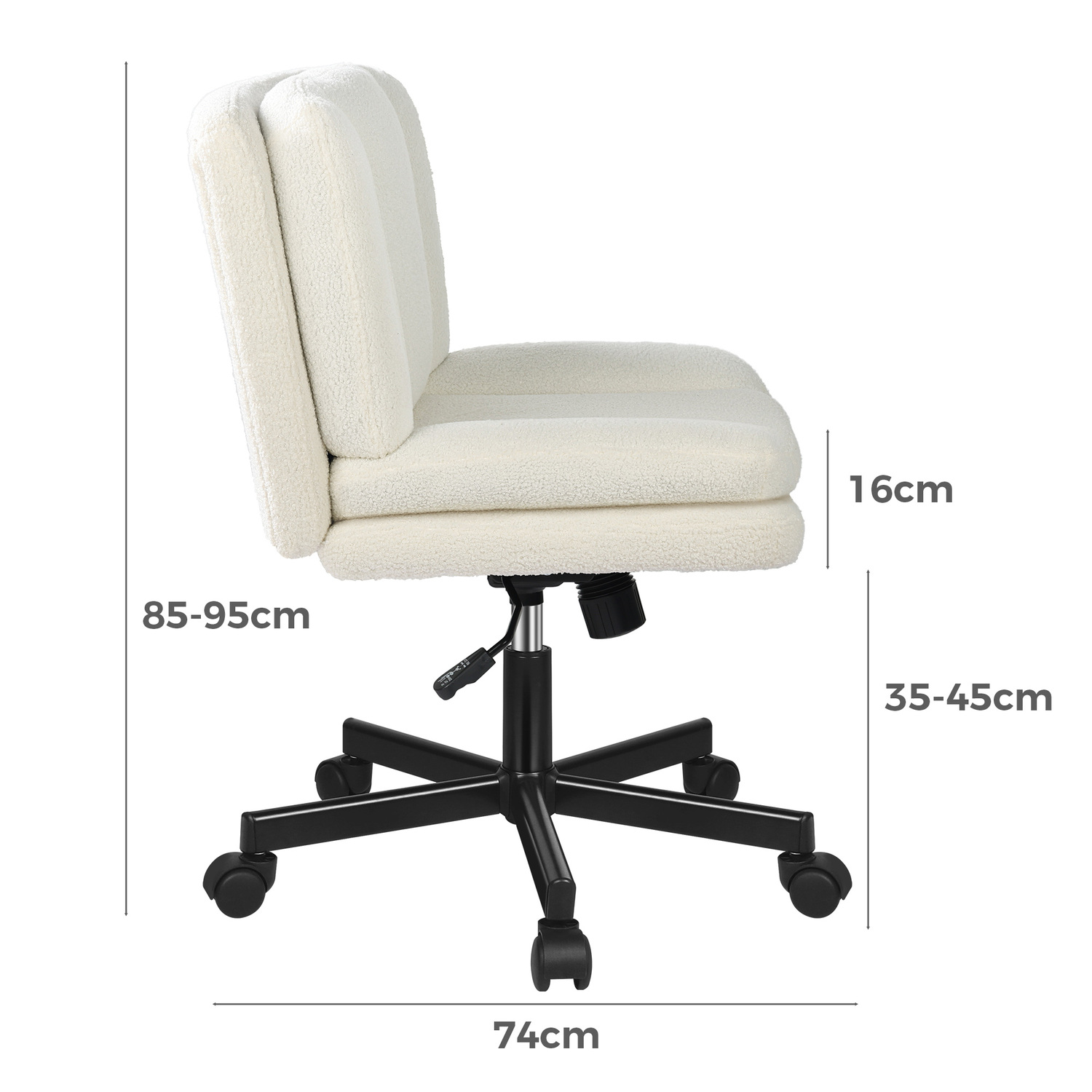 Portham Boucle Office Chair with Castors