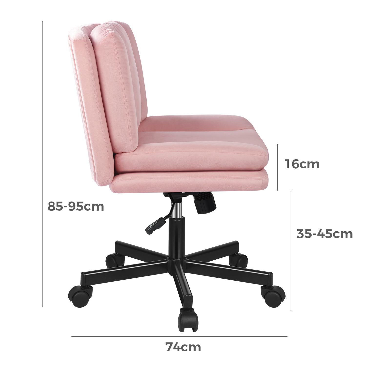 Portham Velvet Office Chair with Castors