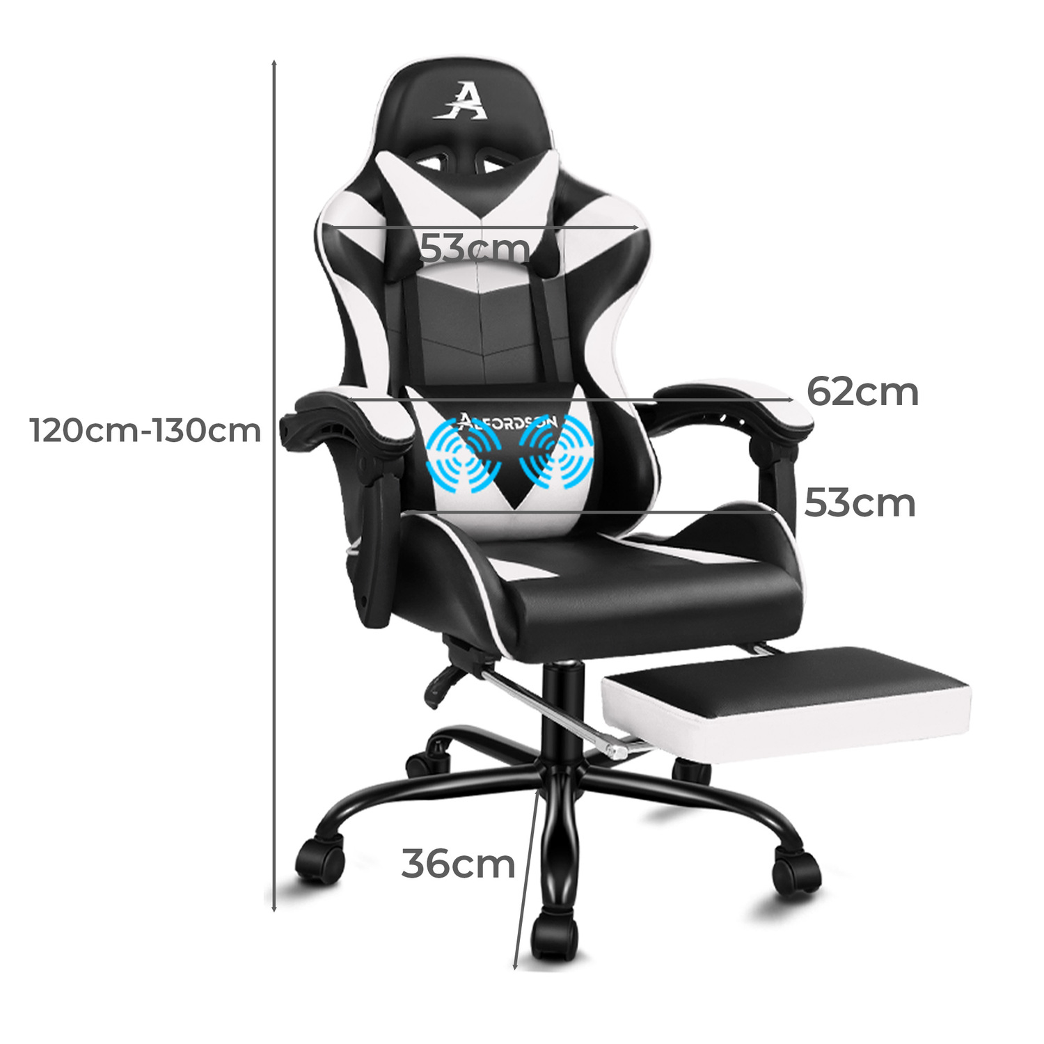 Darius Faux Leather Gaming Chair with Lumbar Massage