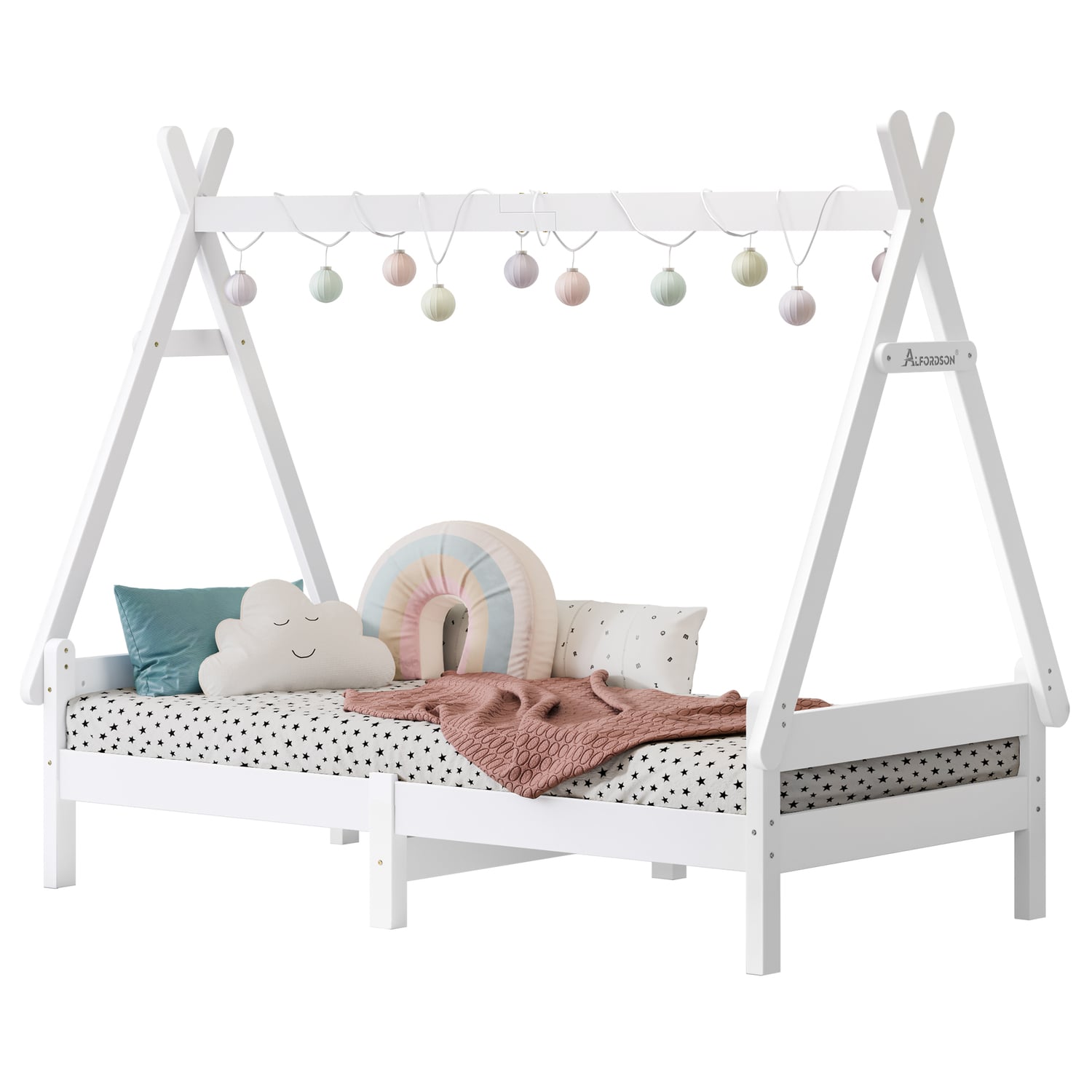 Citali Pine Wood Teepee Single Bed Frame