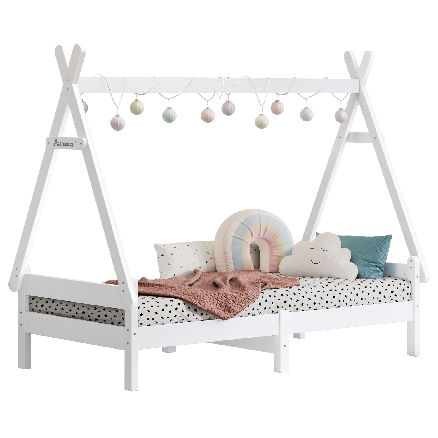 Citali Pine Wood Teepee Single Bed Frame