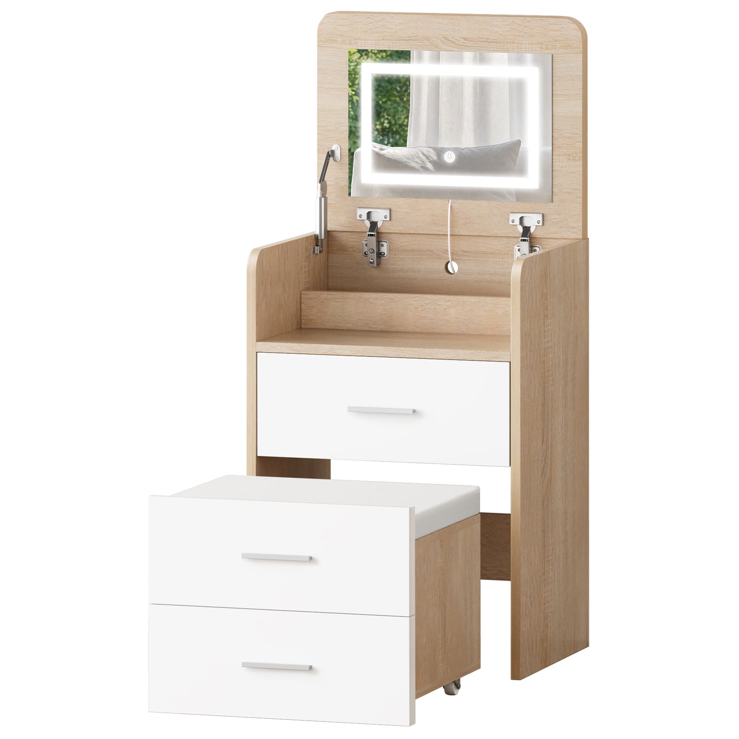2 Piece Cassian LED Dressing Table & Stool Set
