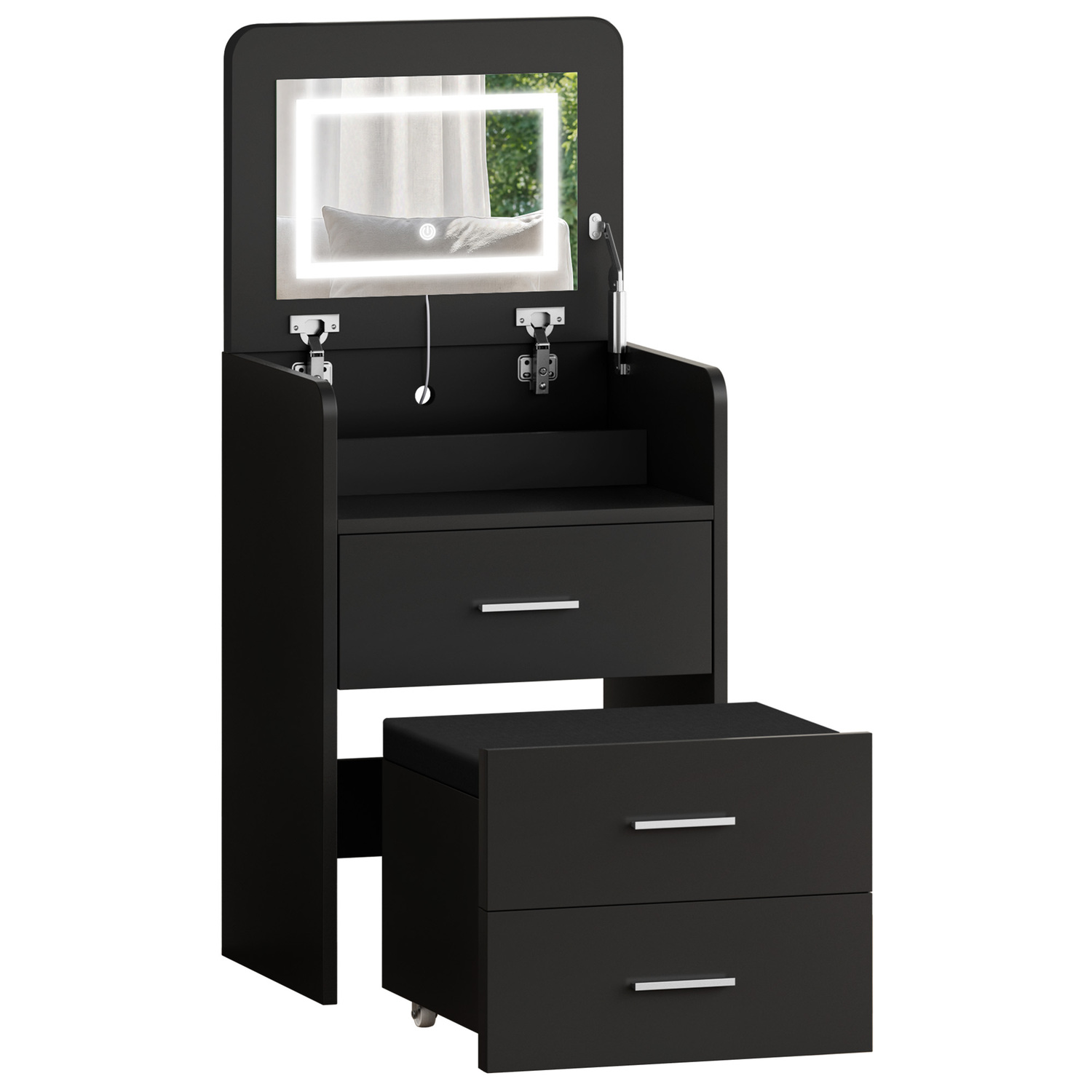 2 Piece Cassian LED Dressing Table & Stool Set
