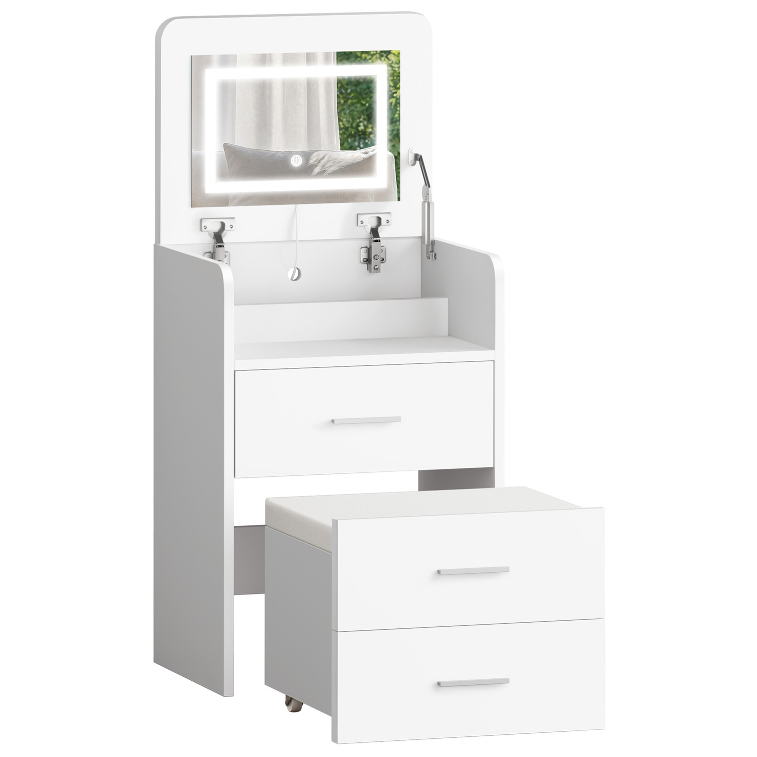 2 Piece Cassian LED Dressing Table & Stool Set