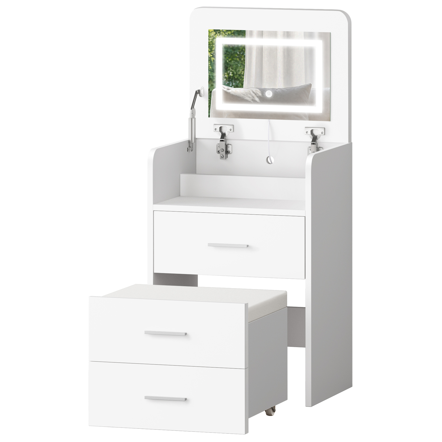 2 Piece Cassian LED Dressing Table & Stool Set