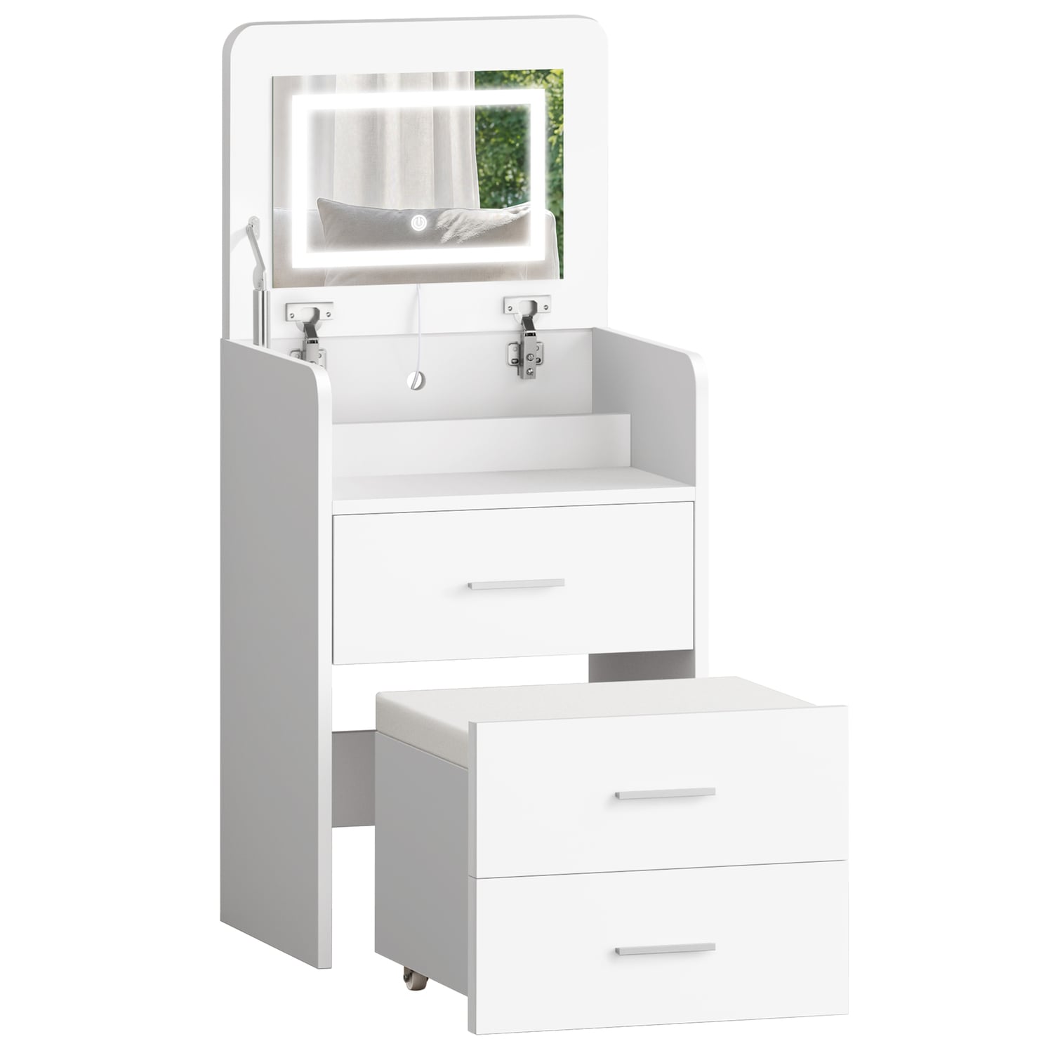 2 Piece Cassian LED Dressing Table & Stool Set