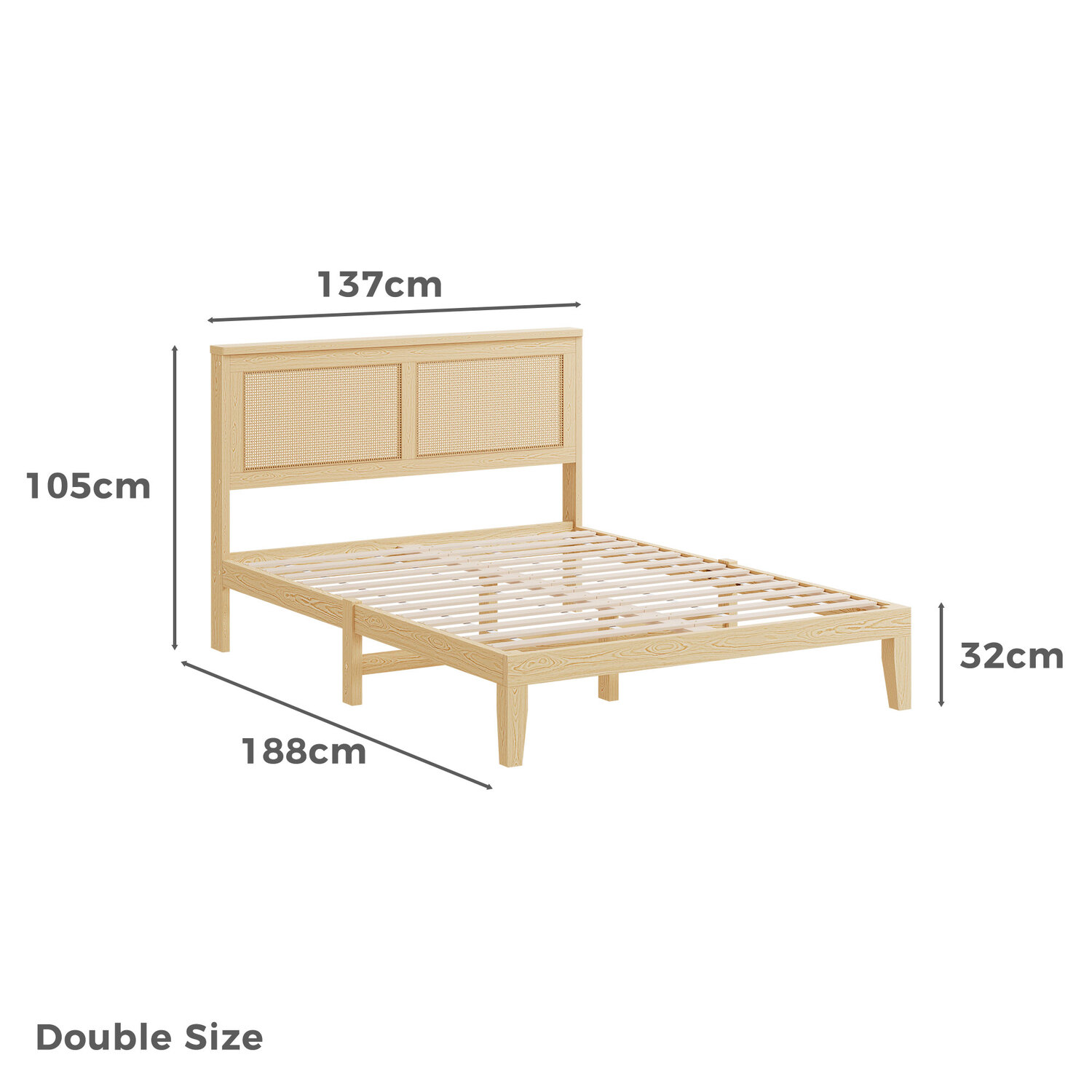 Diaz Rattan Platform Bed