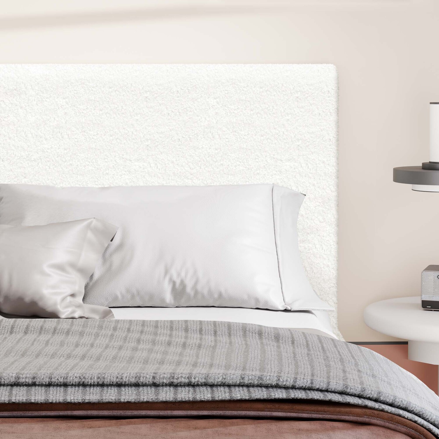 White Kiana Boucle Bed