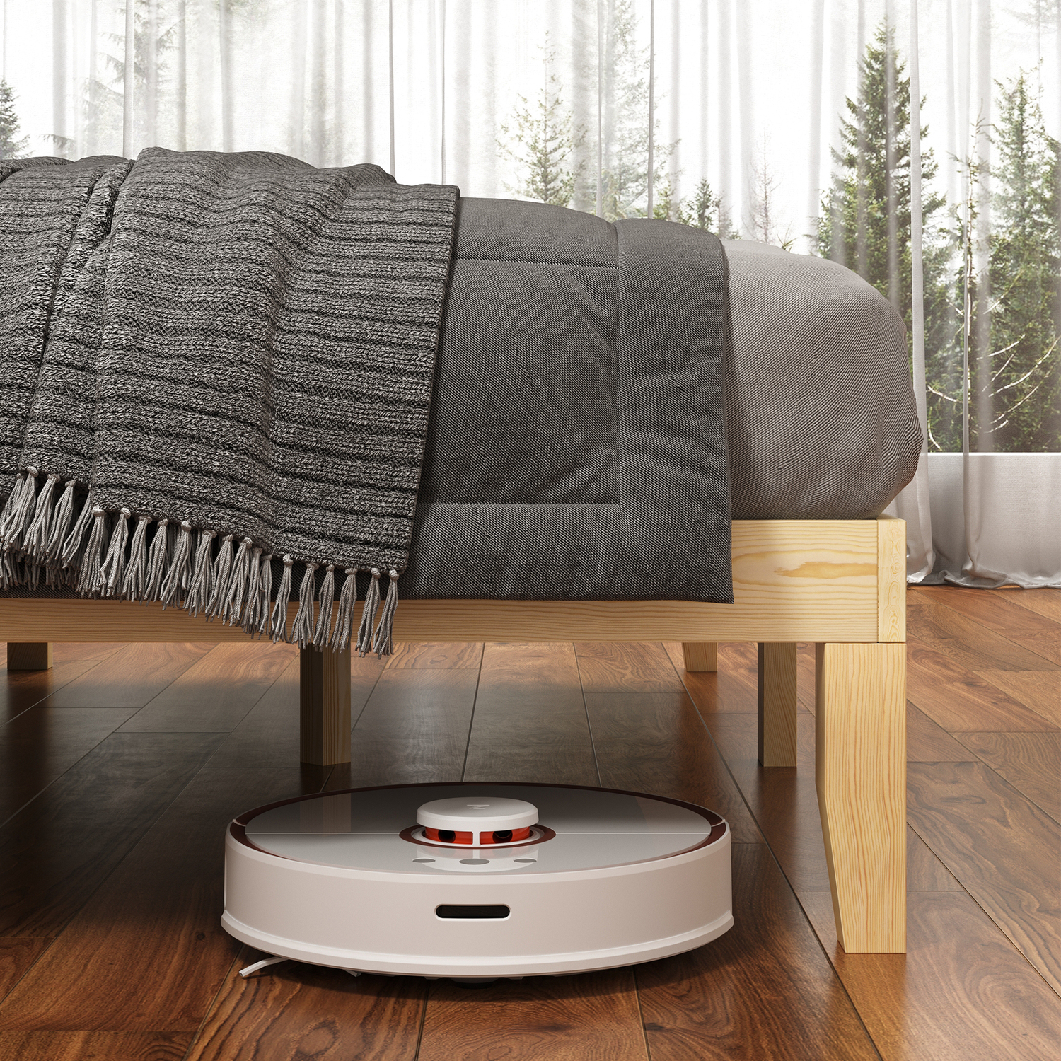 Kiri Pine Wood Bed Base with Underbed Storage