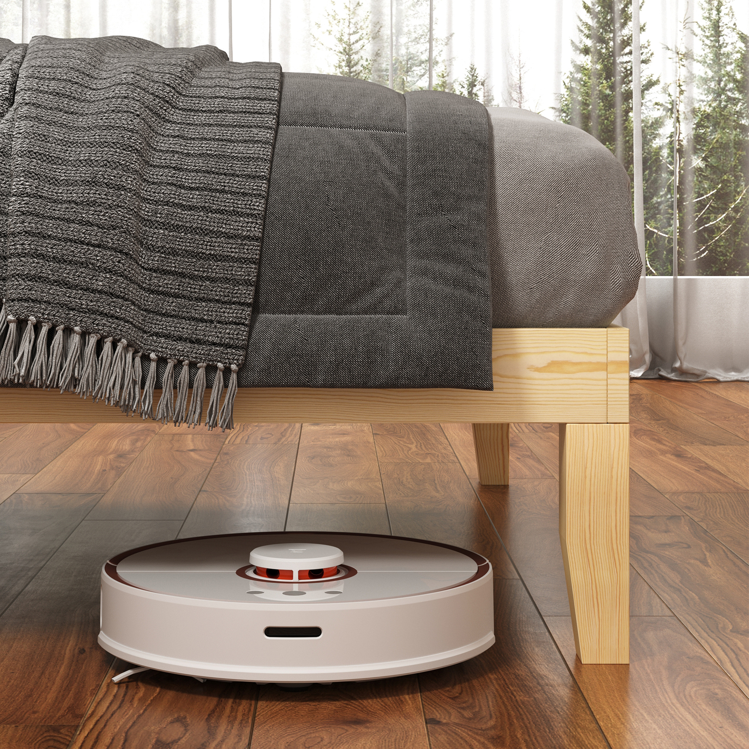 Kiri Pine Wood Bed Base with Underbed Storage
