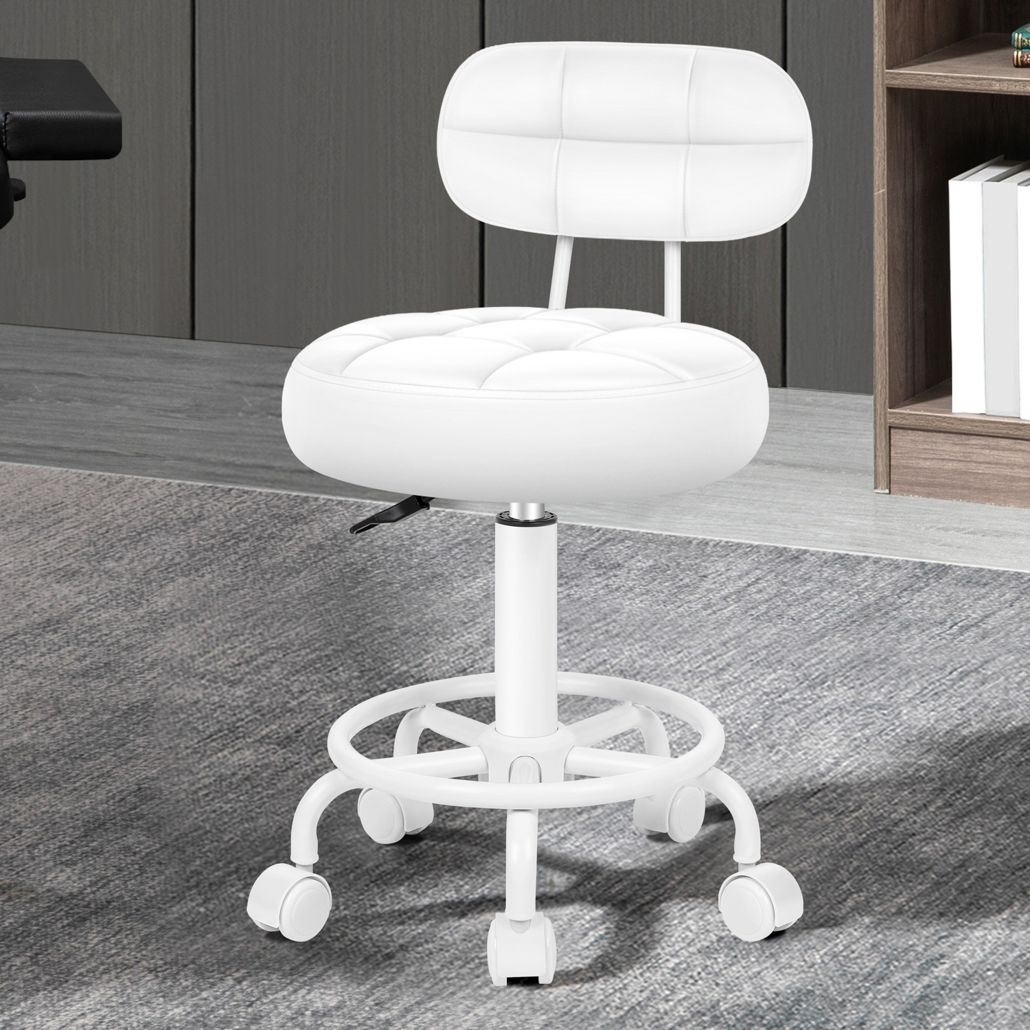 Lora Faux Leather Salon Stool