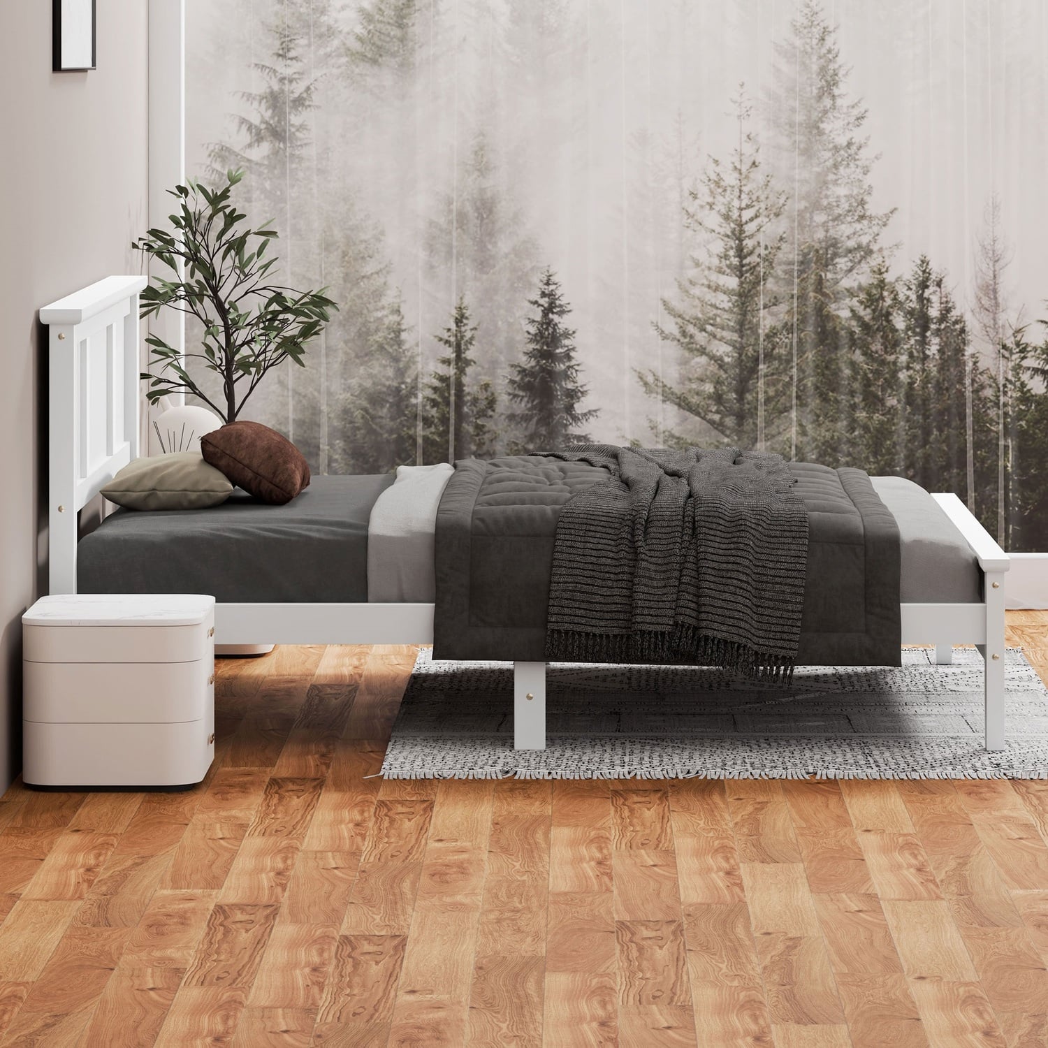 Norris Pine Wood Platform Bed