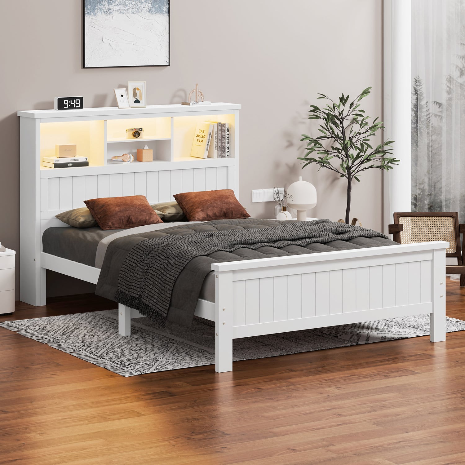 Diaz Platform Bed with LED Storage Bedhead