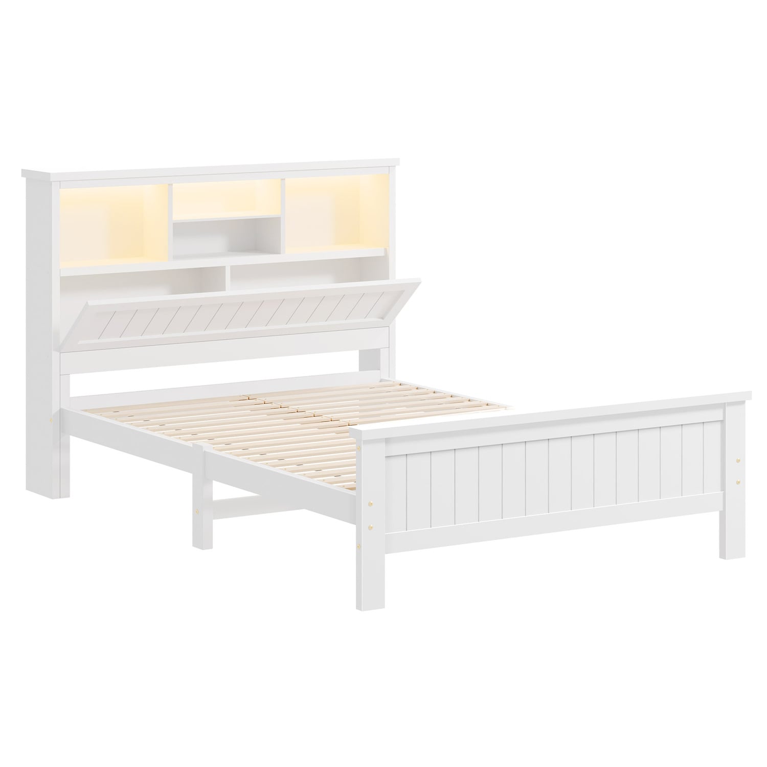 Diaz Platform Bed with LED Storage Bedhead