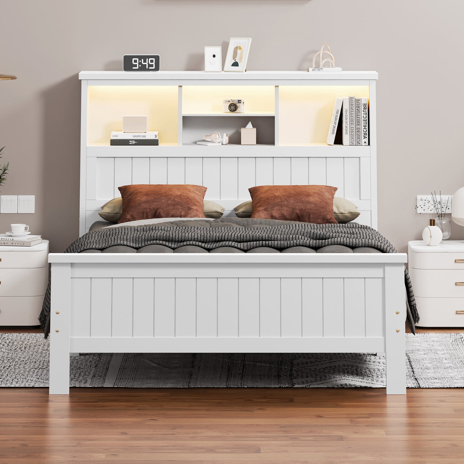 Diaz Platform Bed with LED Storage Bedhead
