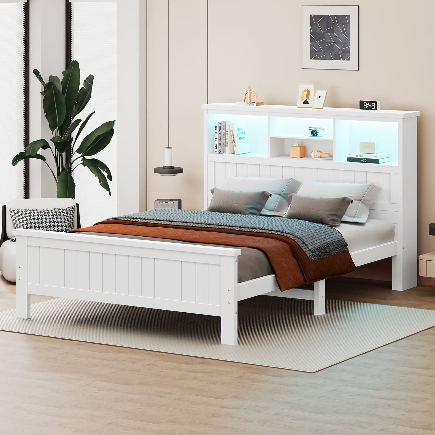 Diaz Platform Bed with LED Storage Bedhead