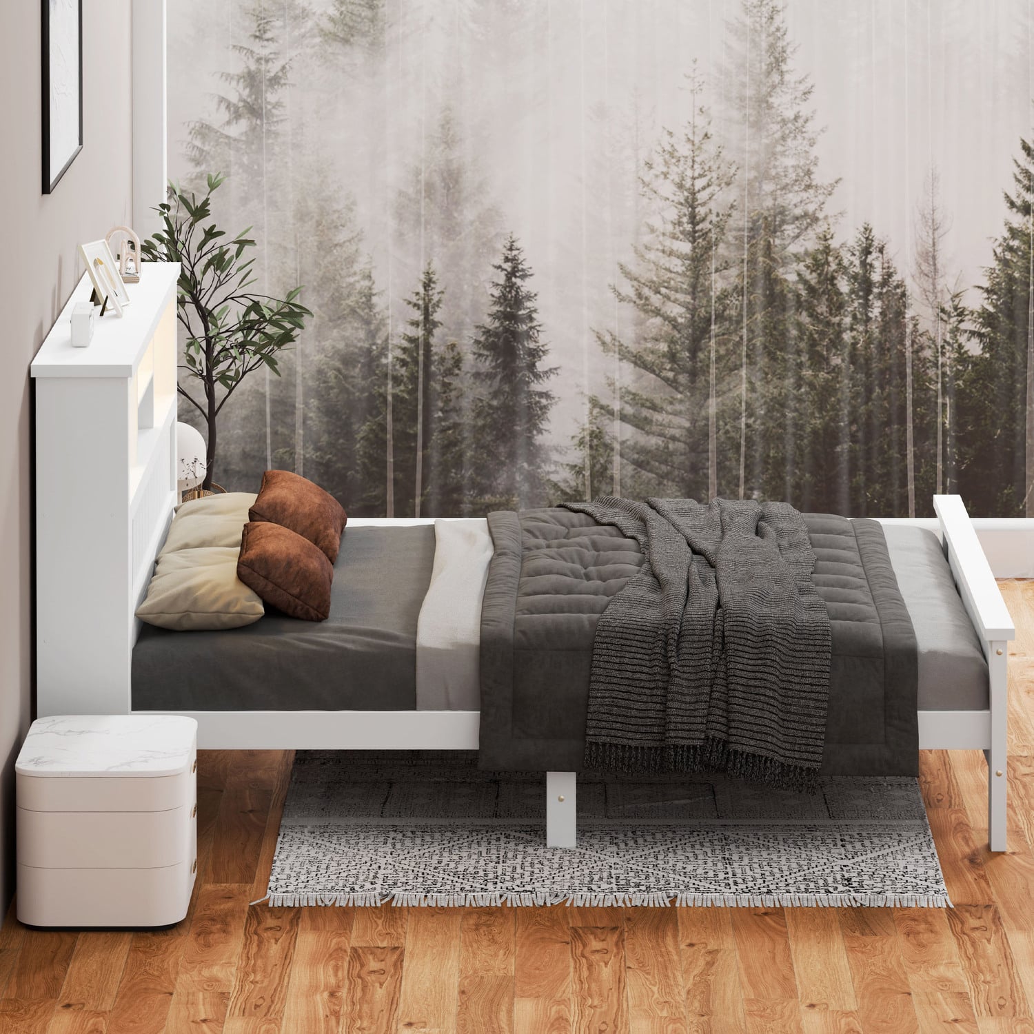 Diaz Platform Bed with LED Storage Bedhead