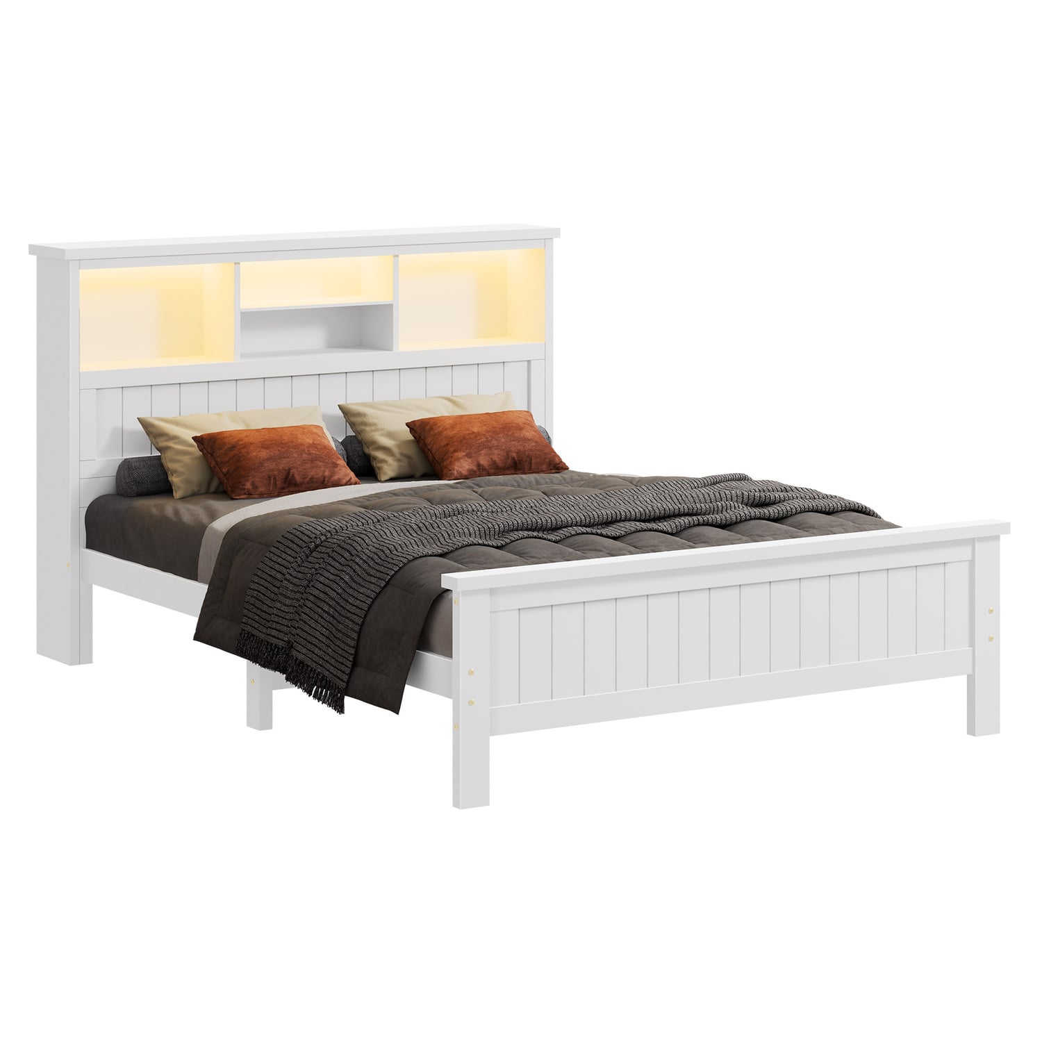 Diaz Platform Bed with LED Storage Bedhead