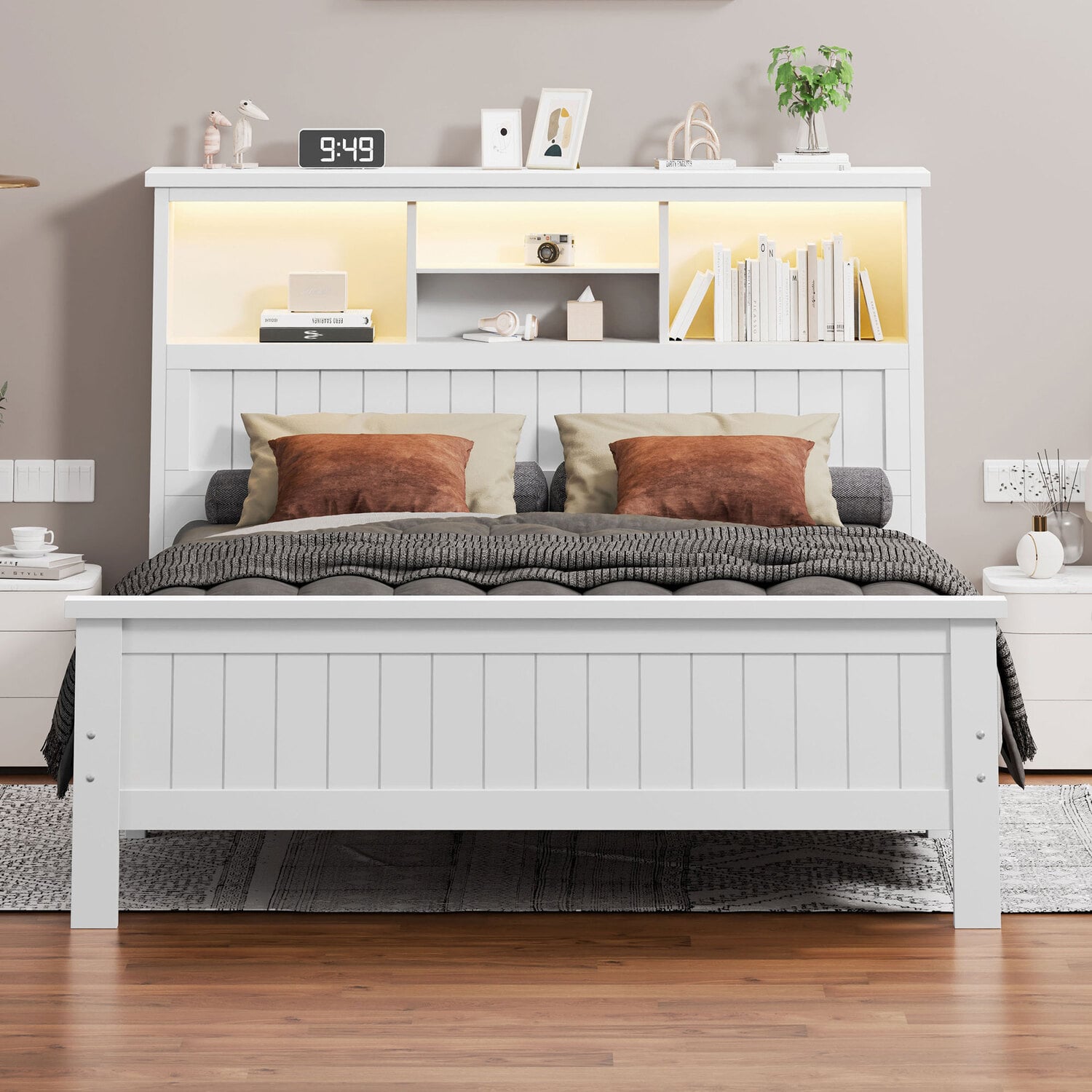 Diaz Platform Bed with LED Storage Bedhead