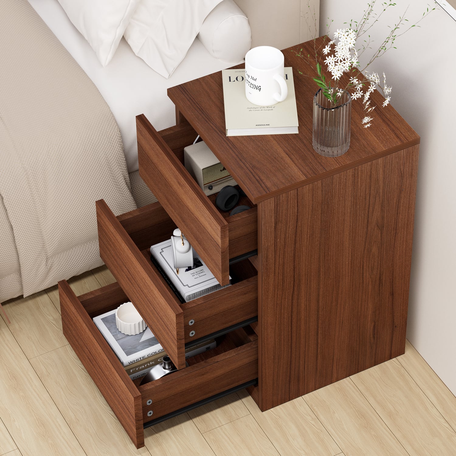 Regal 3 Drawer Bedside Table