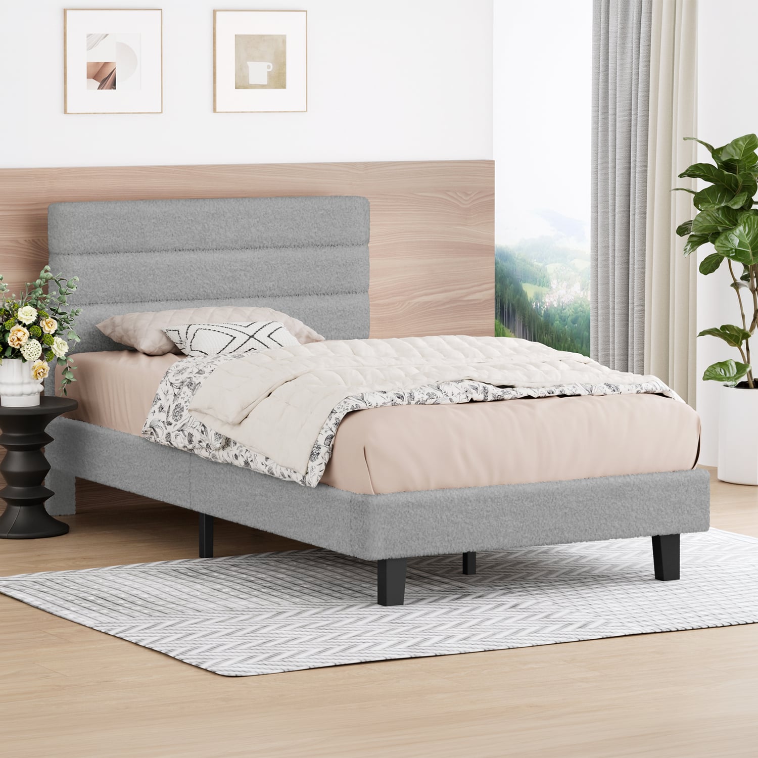 Light-Grey-Preston-Boucle-Bed-Frame