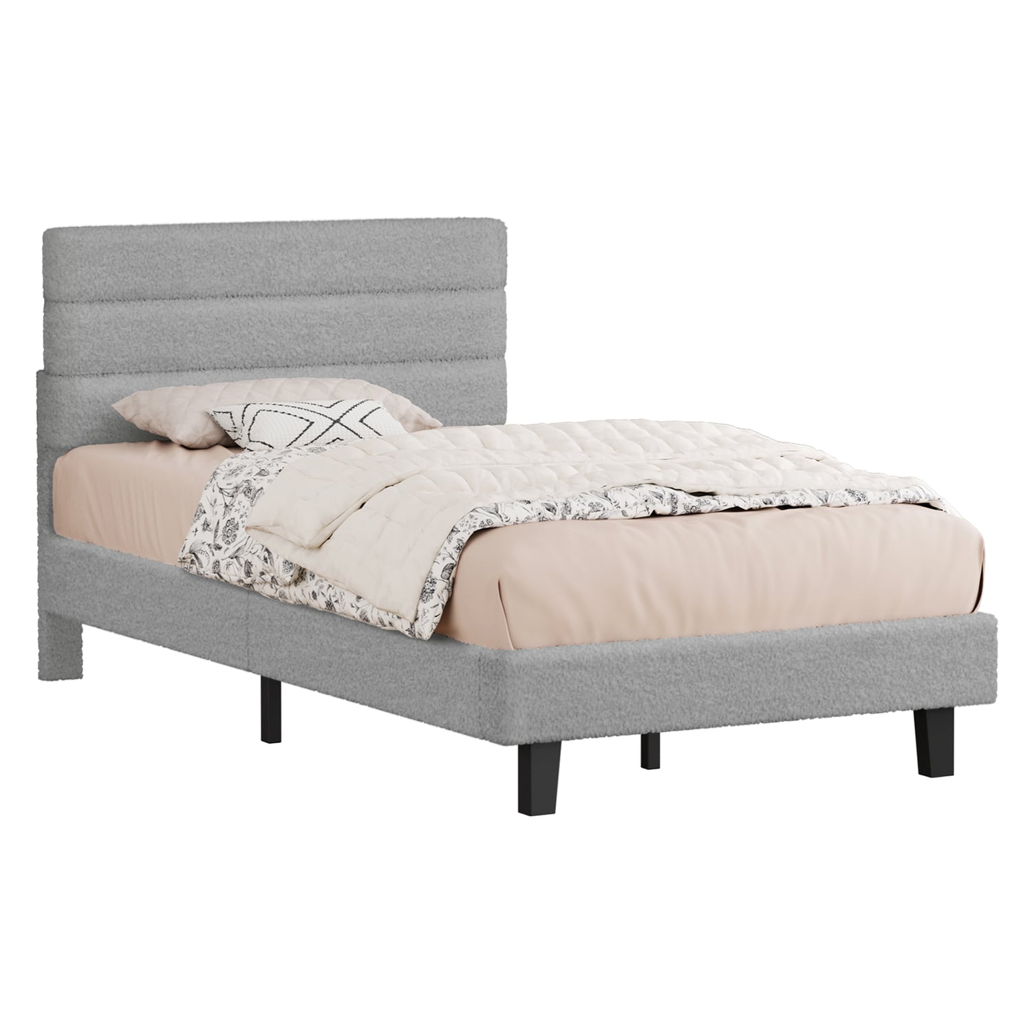 Light-Grey-Preston-Boucle-Bed-Frame