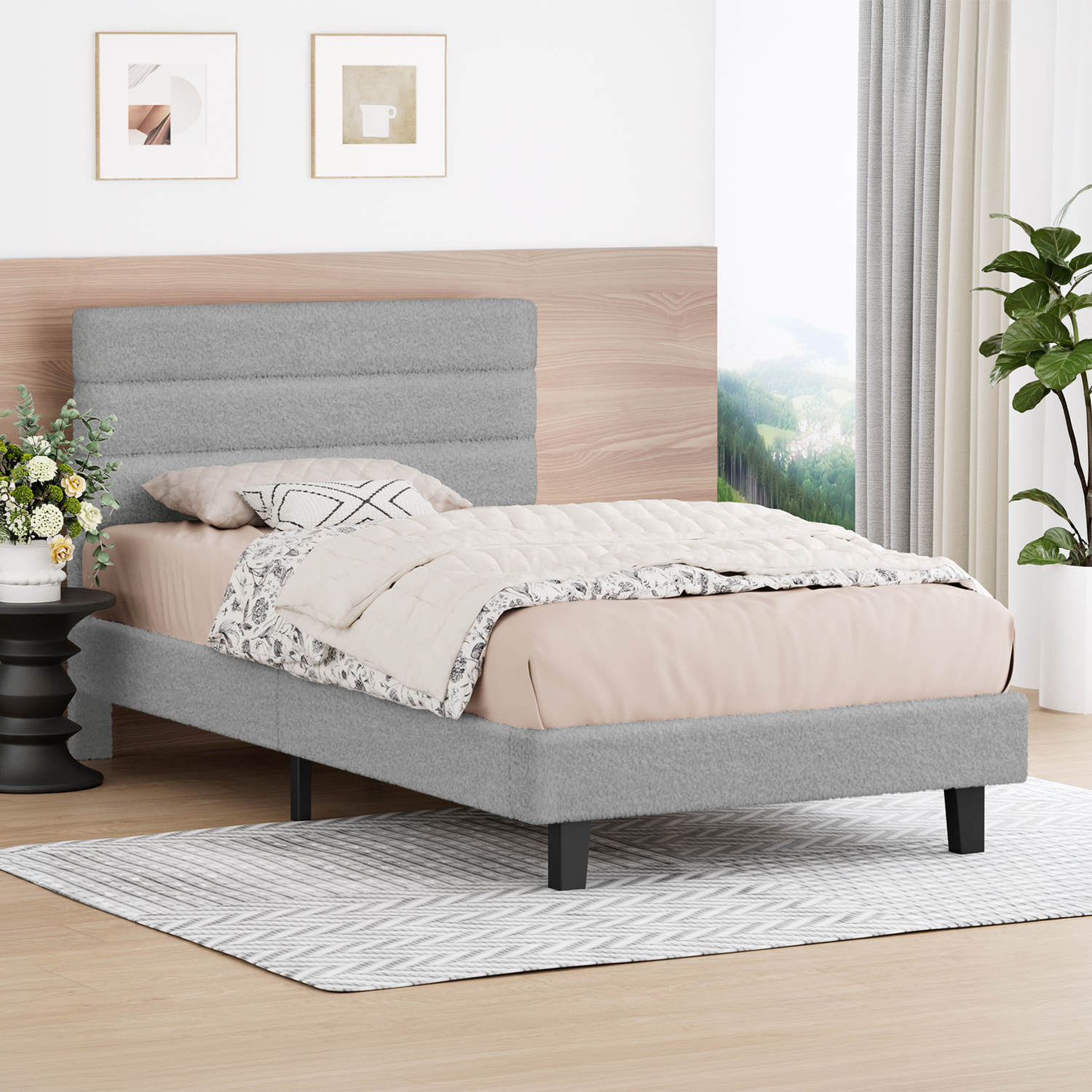 Light-Grey-Preston-Boucle-Bed-Frame