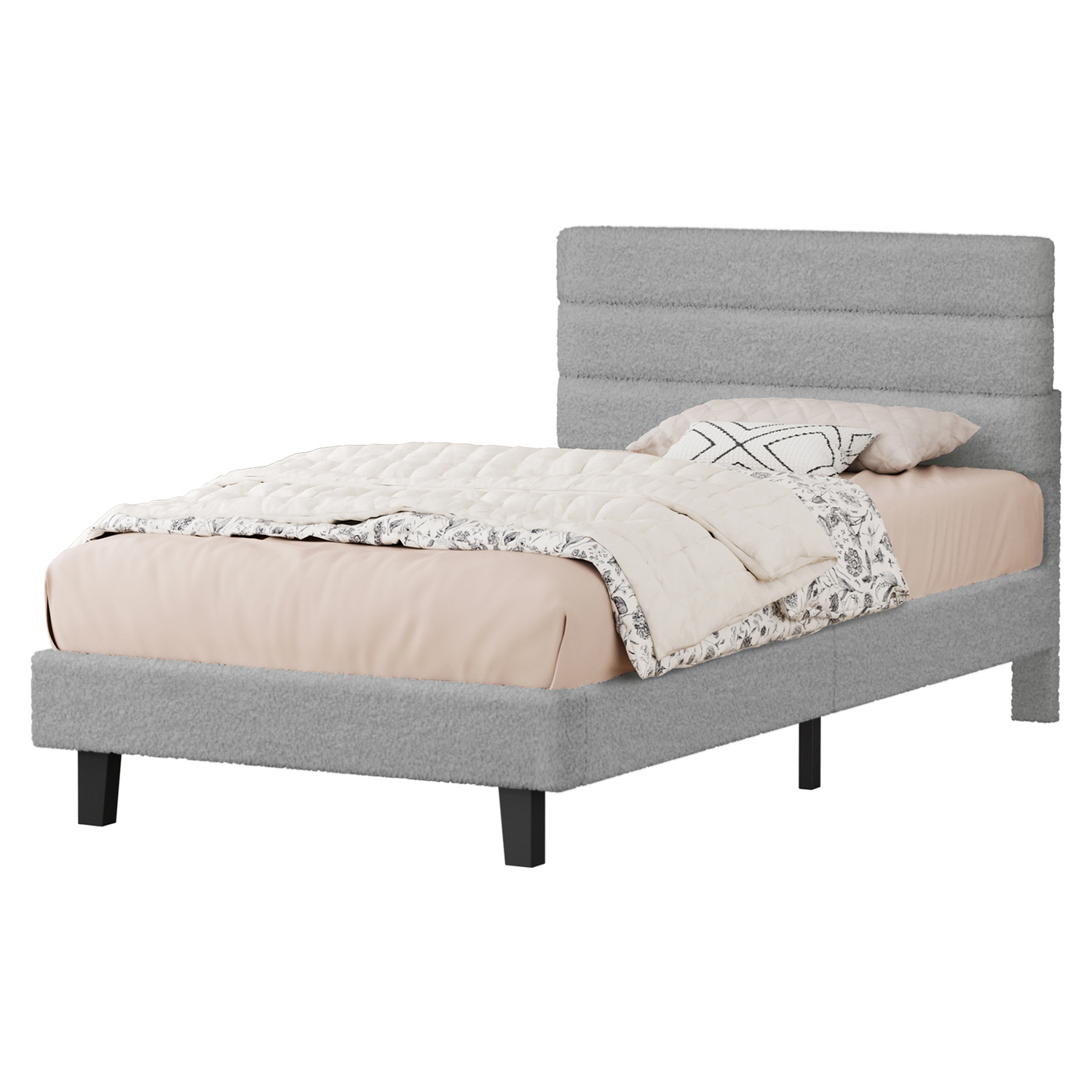 Light-Grey-Preston-Boucle-Bed-Frame