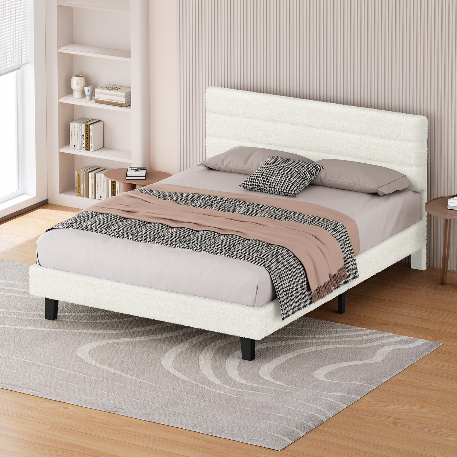 White-Preston-Boucle-Bed-Frame