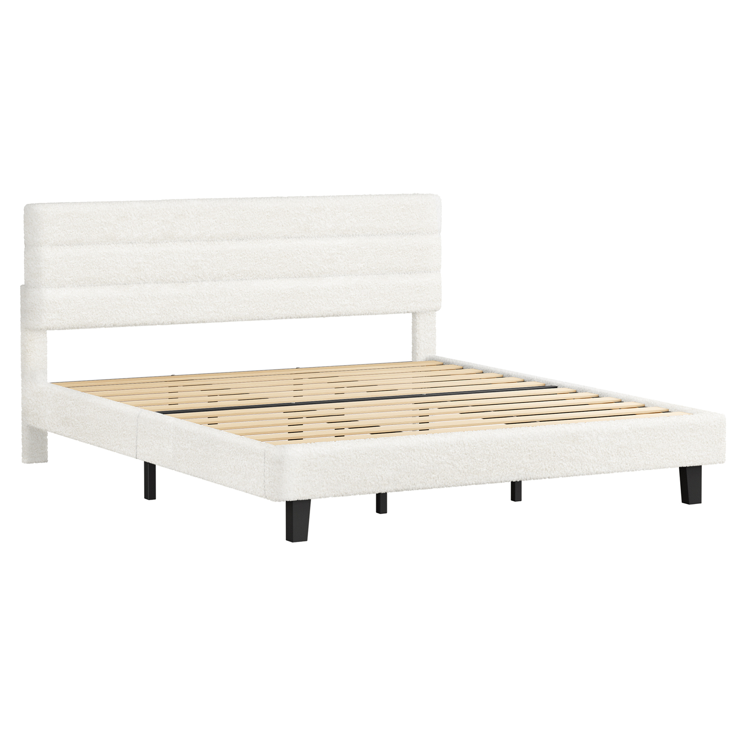 White-Preston-Boucle-Bed-Frame