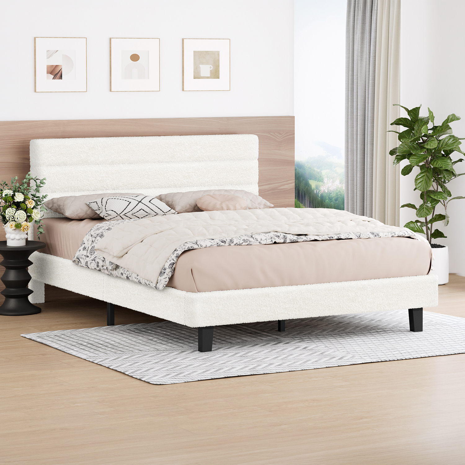 White-Preston-Boucle-Bed-Frame
